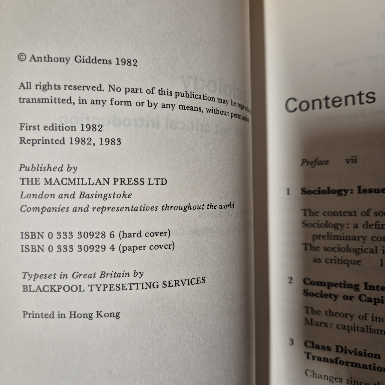 'Sociology: A Brief but Critical Introduction' by Anthony Giddens