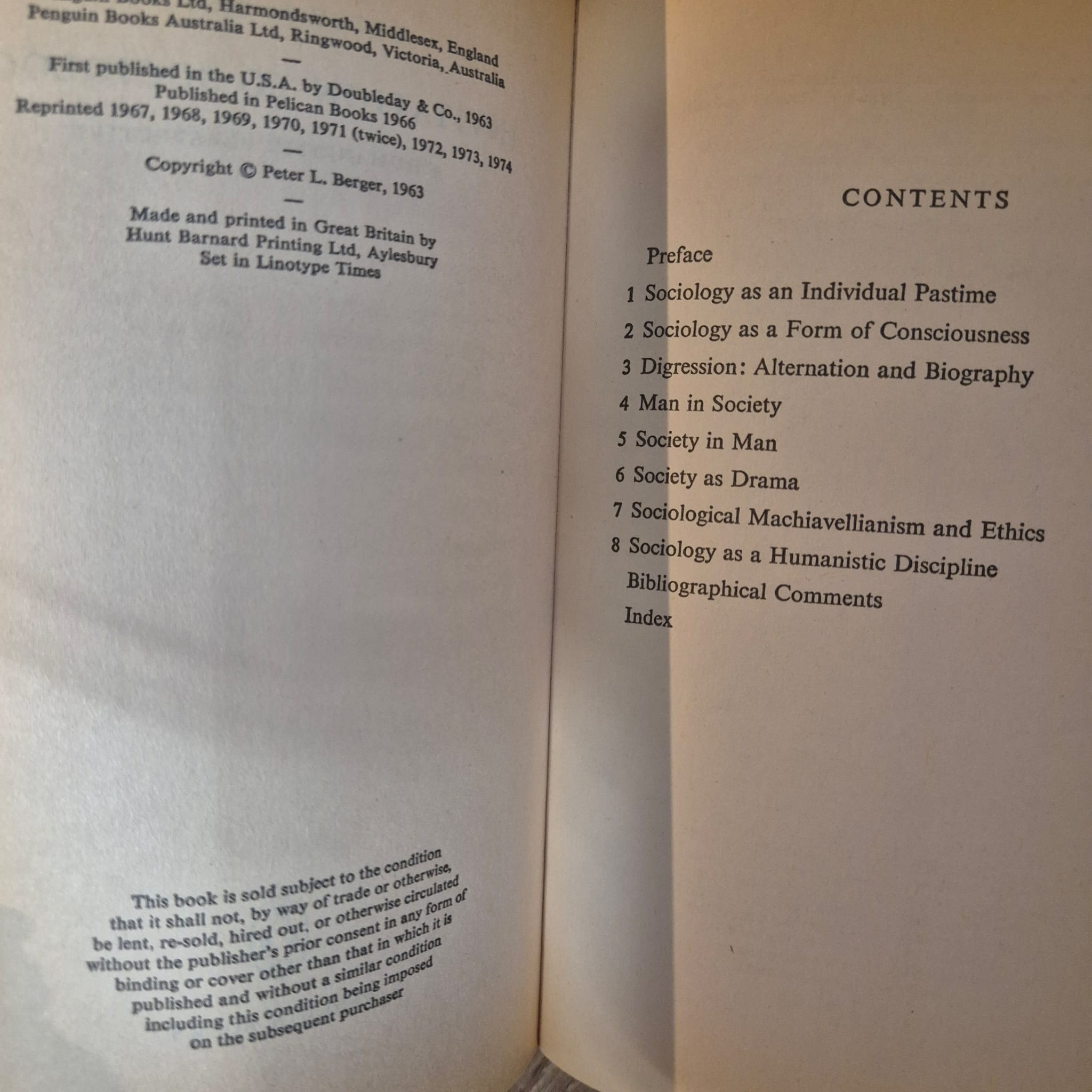 'Invitation to Sociology: A Humanistic Perspective' by Peter L. Berger