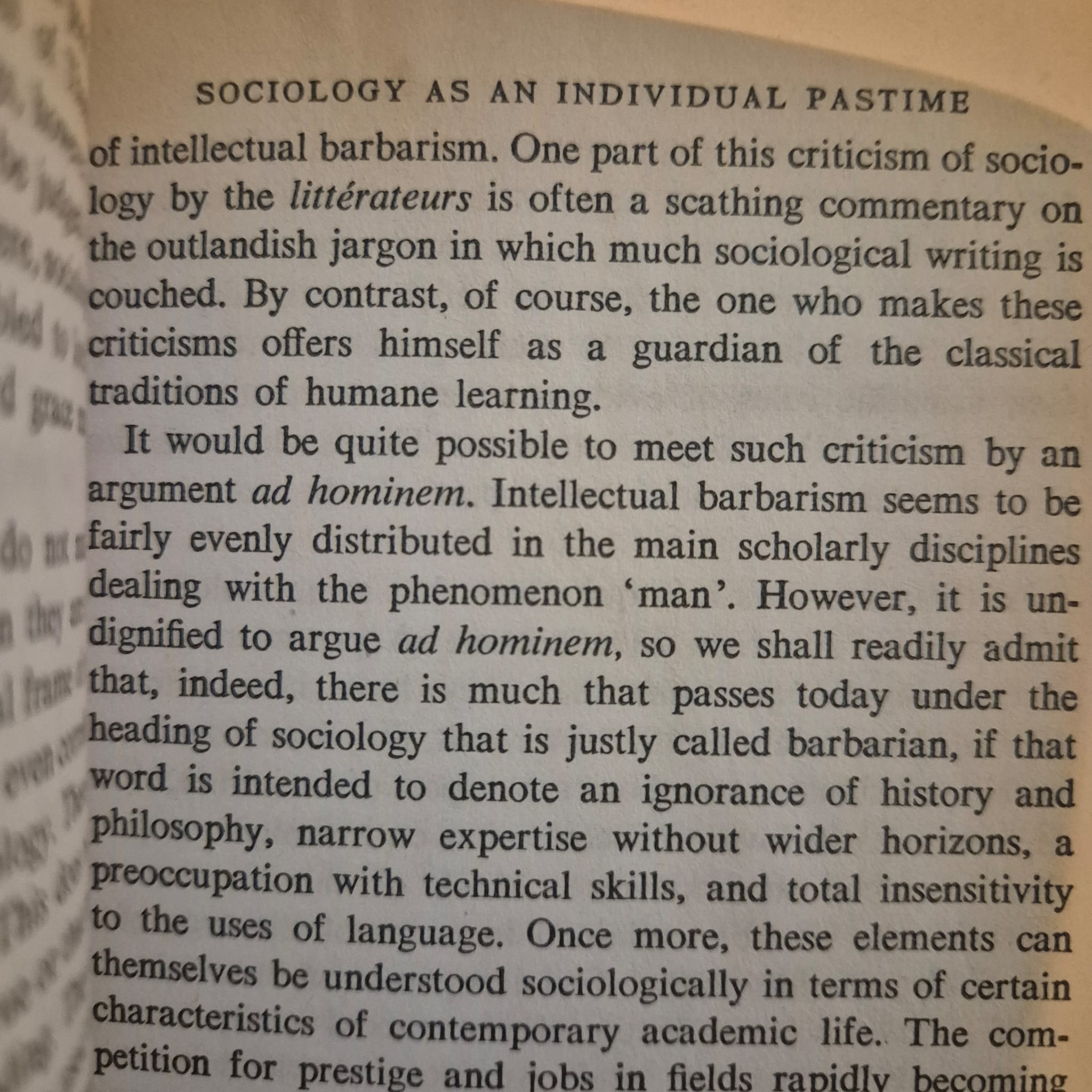 'Invitation to Sociology: A Humanistic Perspective' by Peter L. Berger