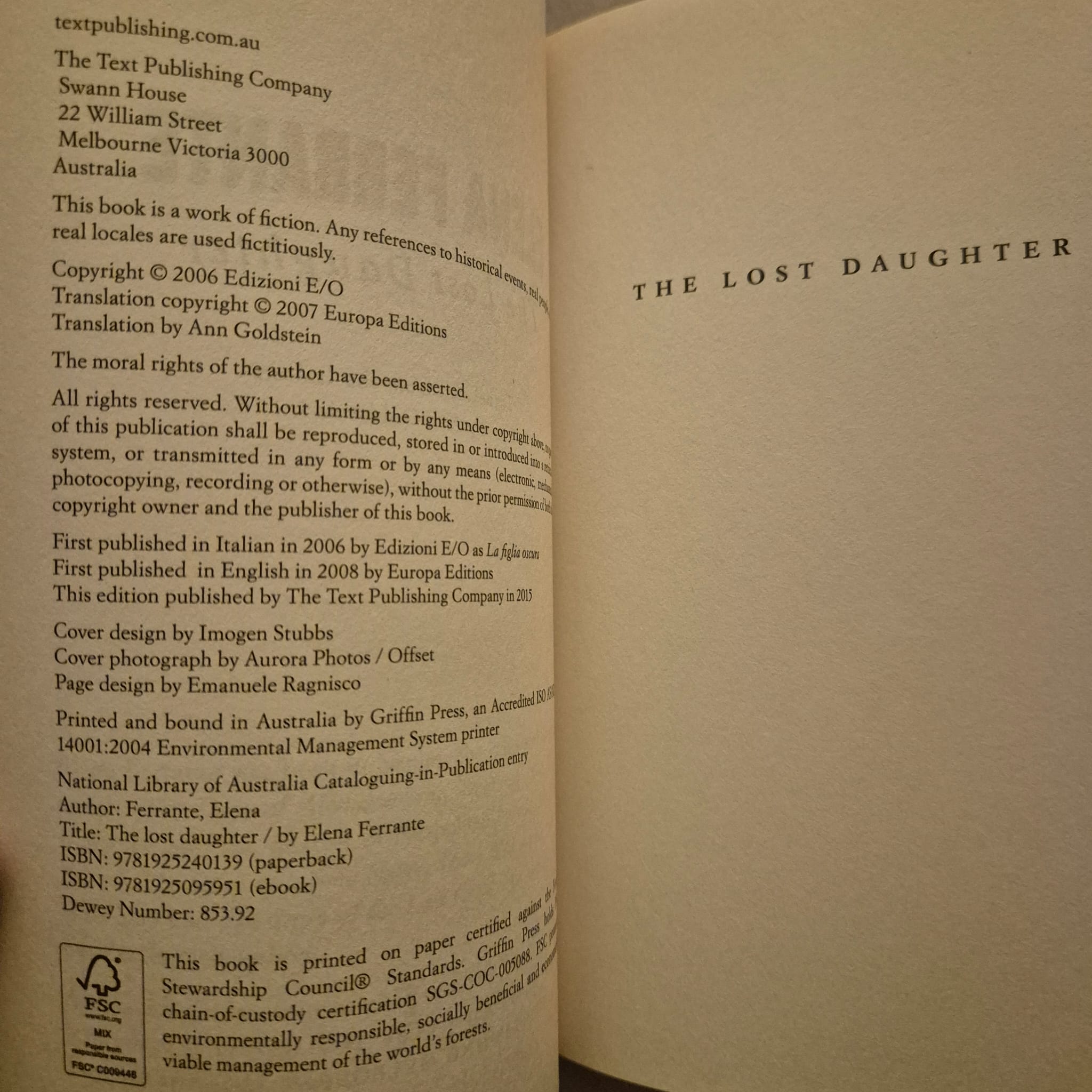 'The Lost Daughter' by Elena Ferrante