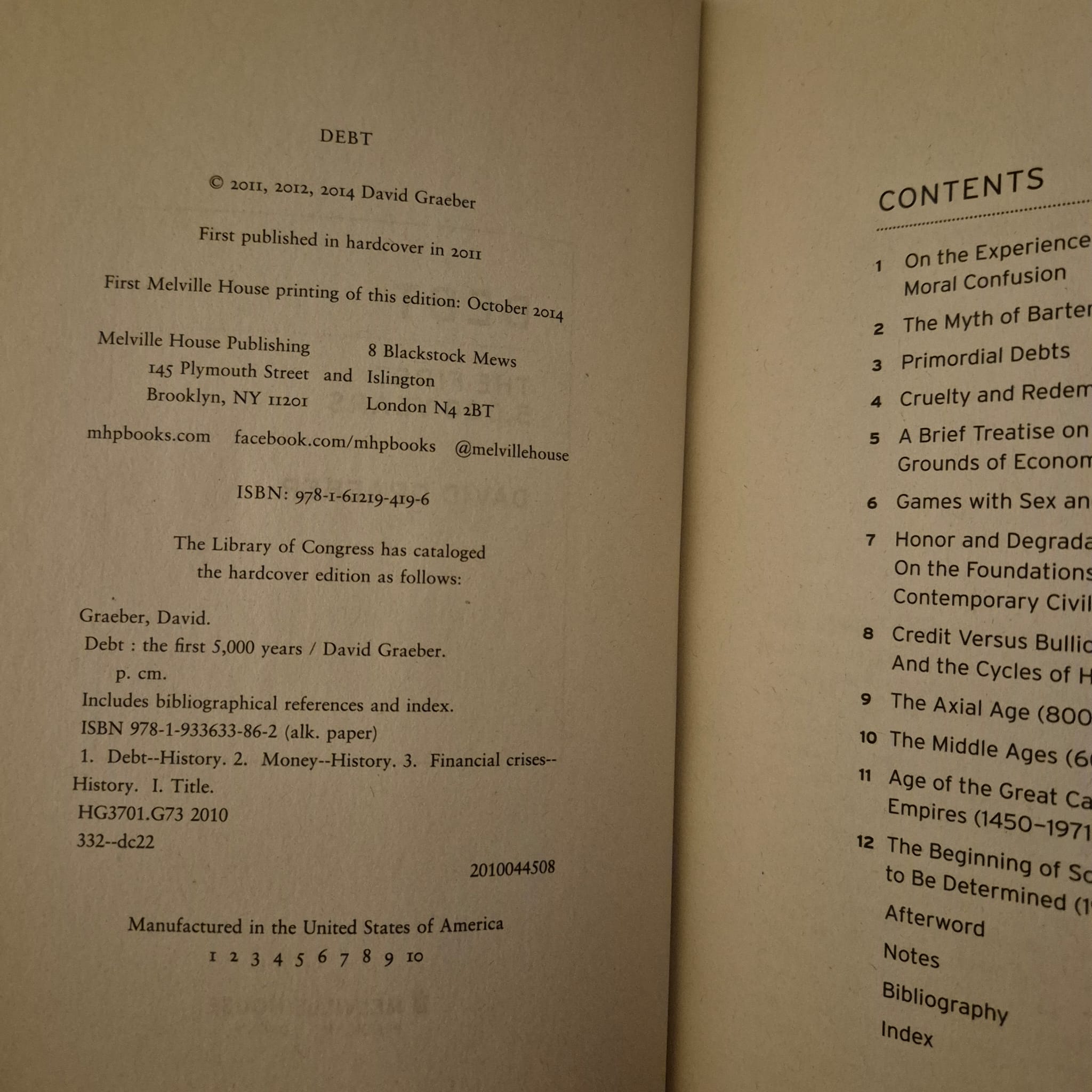 'Debt: The First 5,000 Years' by David Graeber