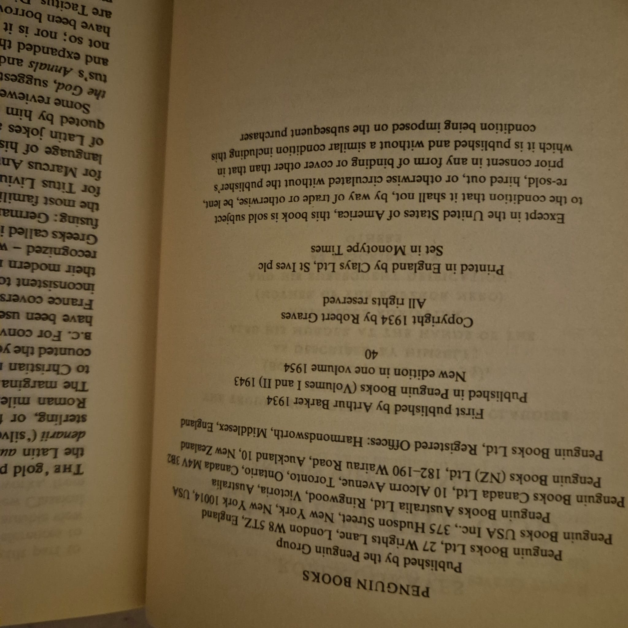 'Claudius, The God' by Robert Graves