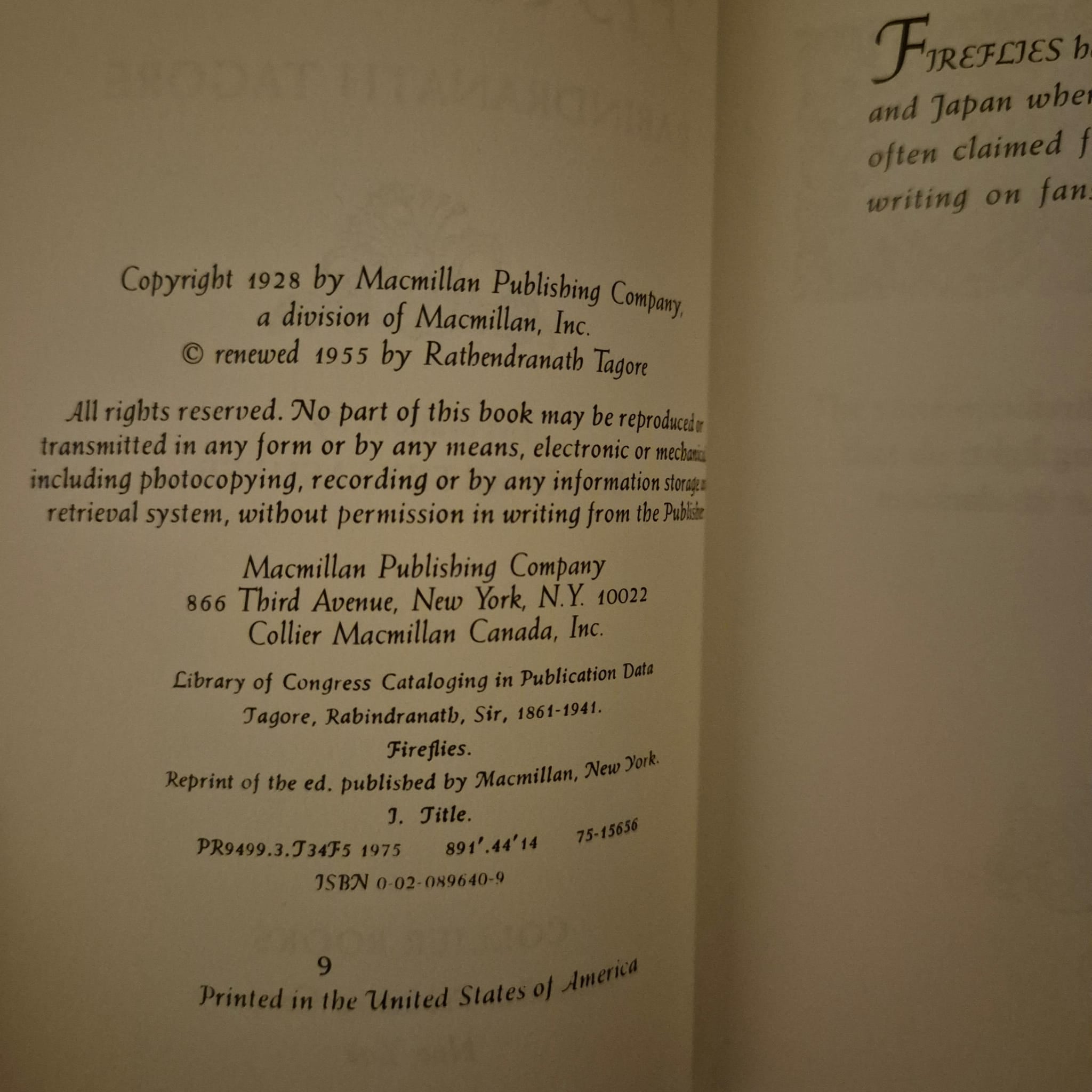 'Fireflies' by Rabindranath Tagore