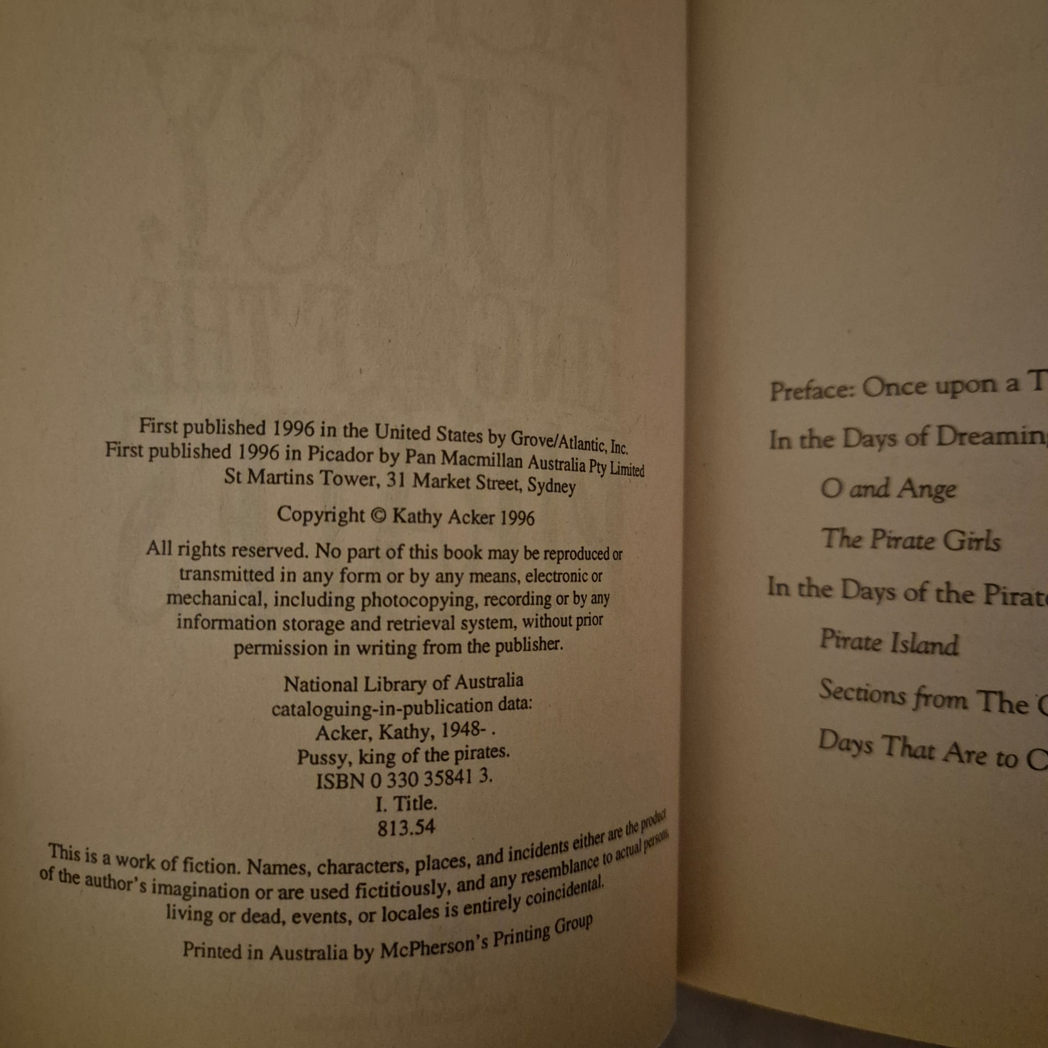 'Pussy, King of the Pirates' by Kathy Acker