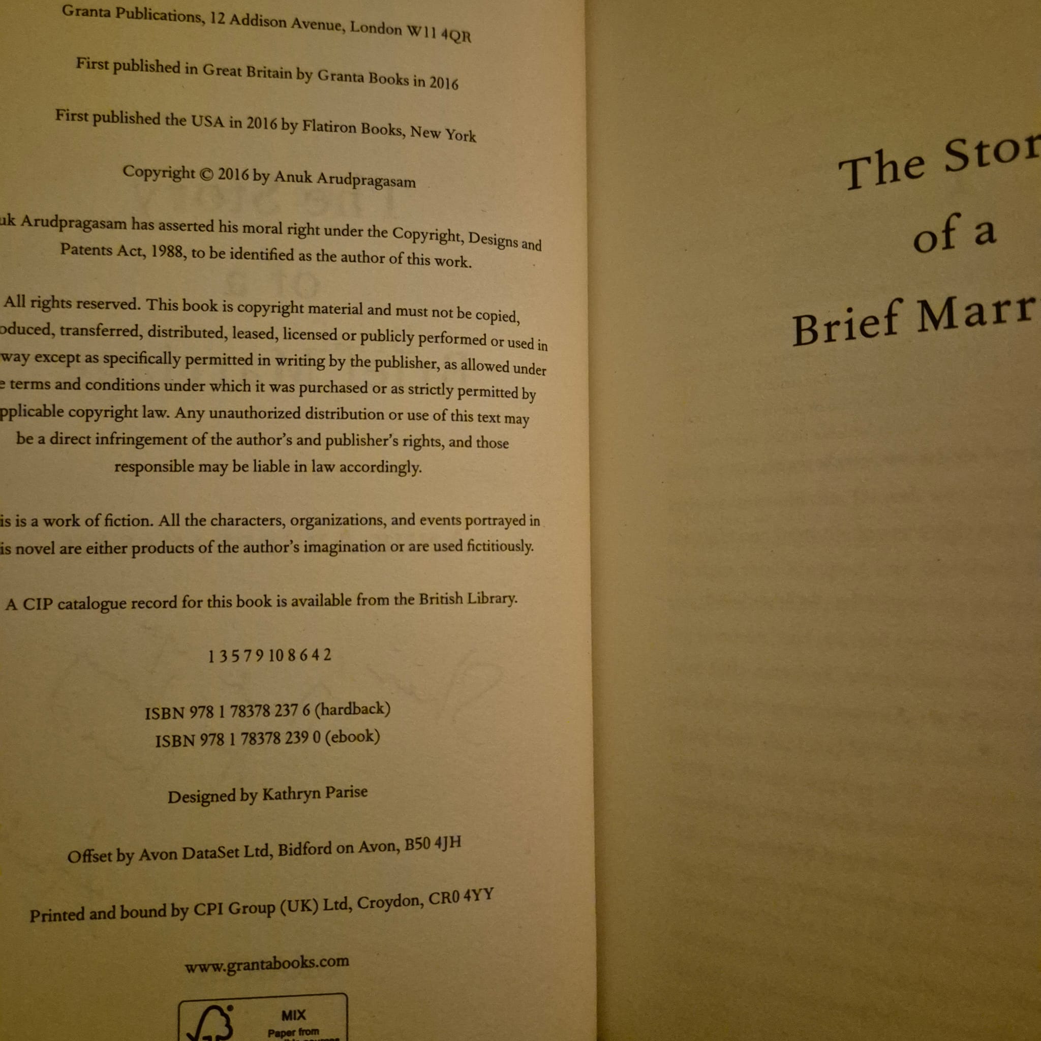 'The Story of a Brief Marriage' by Anuk Arudpragasam
