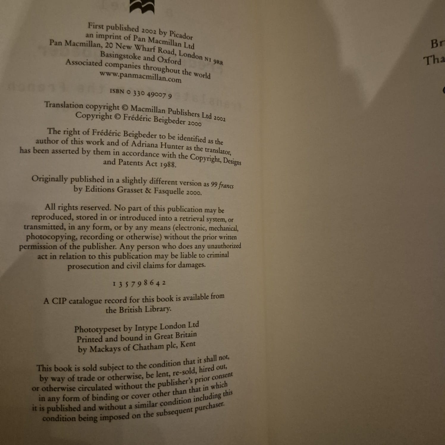 '£9.99' by Frédéric Beigbeder