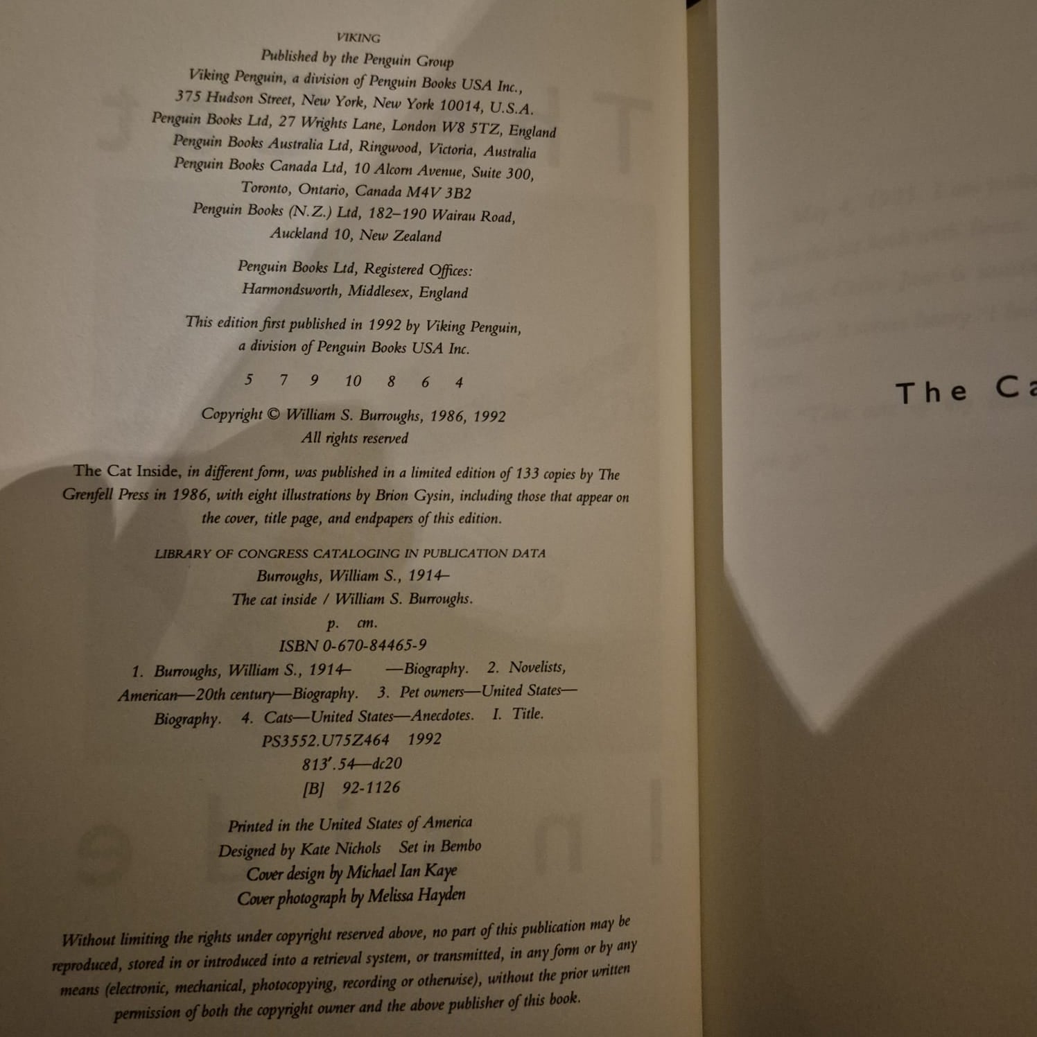 'The Cat Inside' by William S. Burroughs