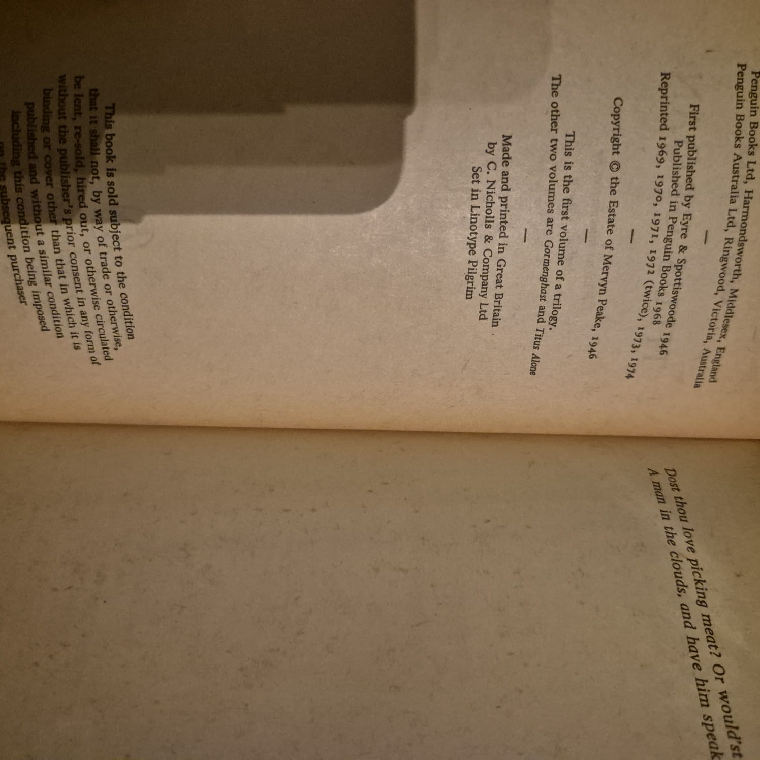 'The Gormenghast Trilogy: Titus Groan, Gormenghast & Titus Alone' by Mervyn Peake