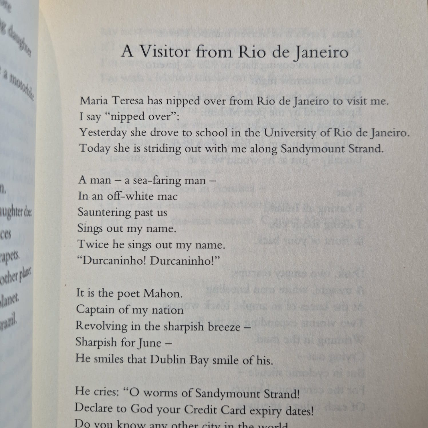 'Greetings to Our Friends in Brazil' by Paul Durcan