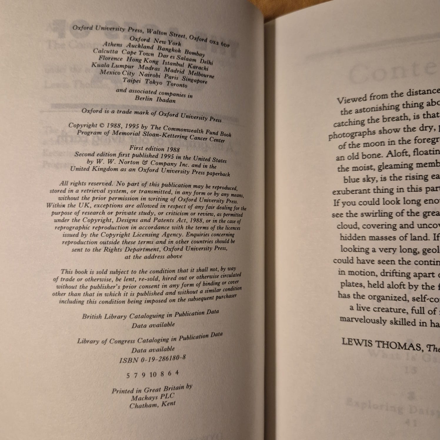 'The Ages of Gaia: A Biography of Our Living Earth' by James Lovelock