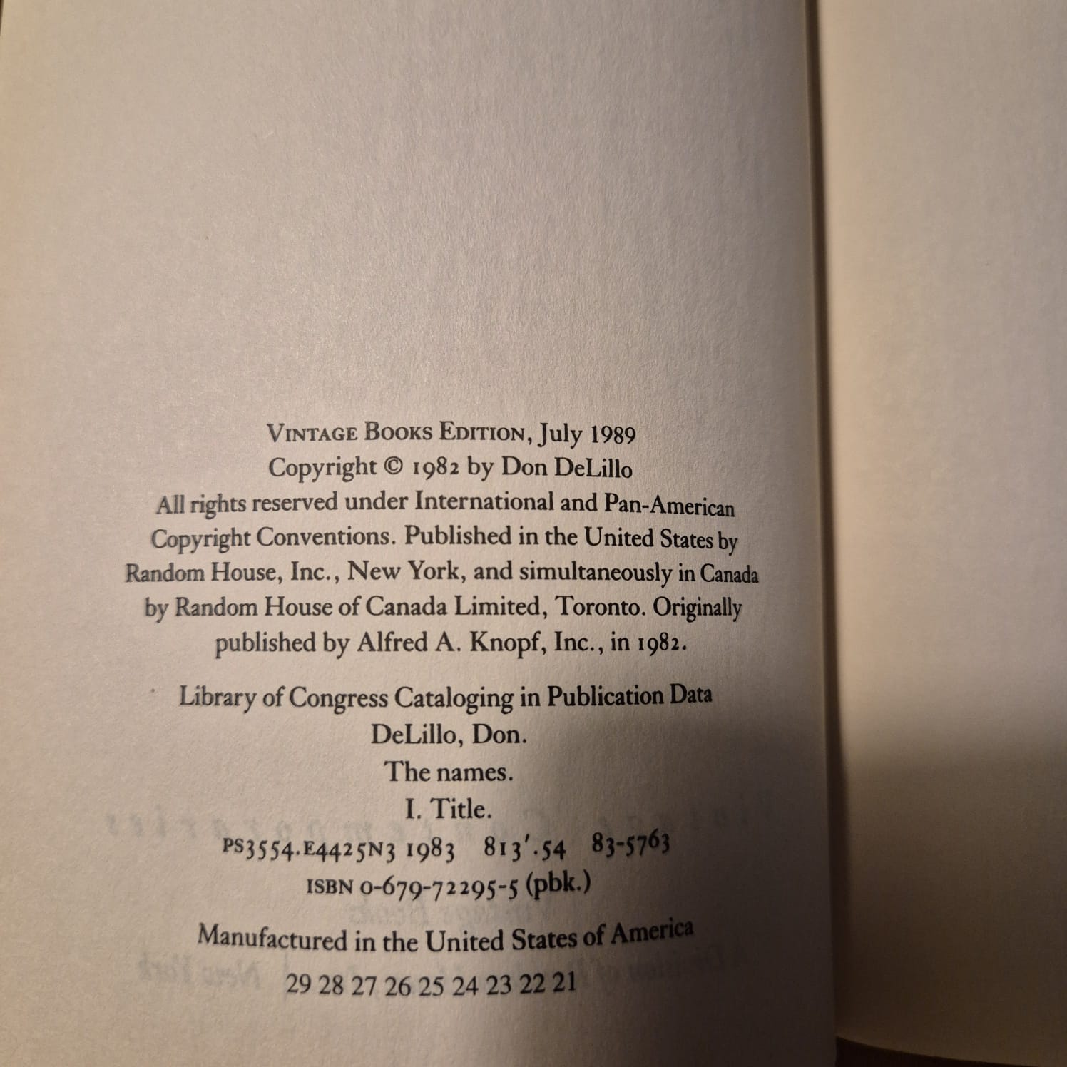 'The Names' by Don DeLillo