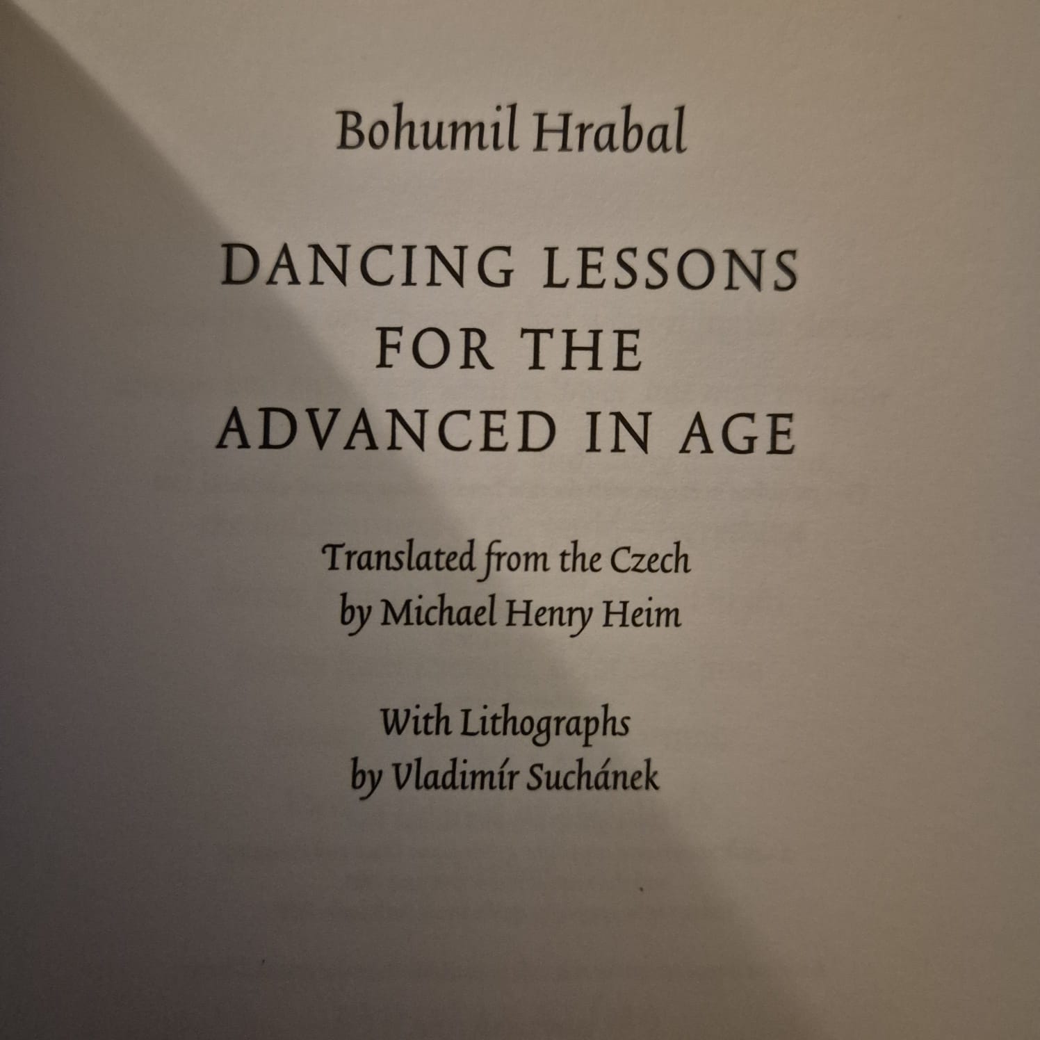 'Dancing Lessons for the Advanced in Age' by Bohumil Hrabal