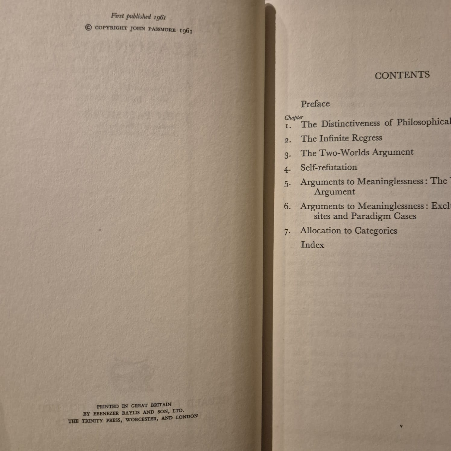 'Philosophical Reasoning' by John Passmore