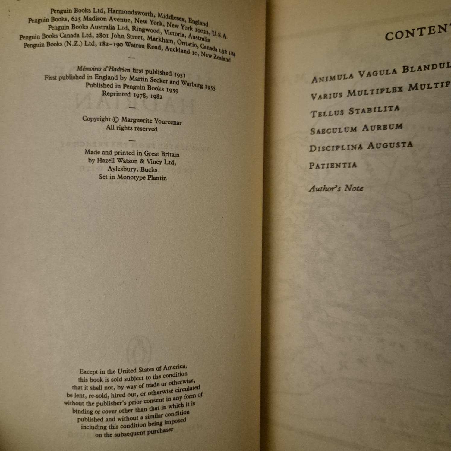 'Memoirs of Hadrian' by Marguerite Yourcenar