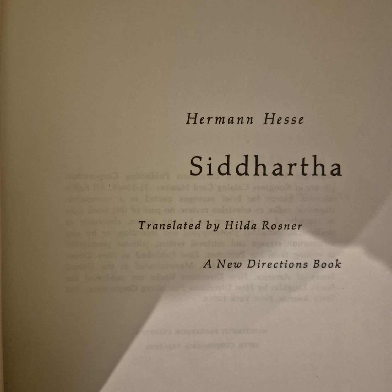 'Siddhartha' by Hermann Hesse