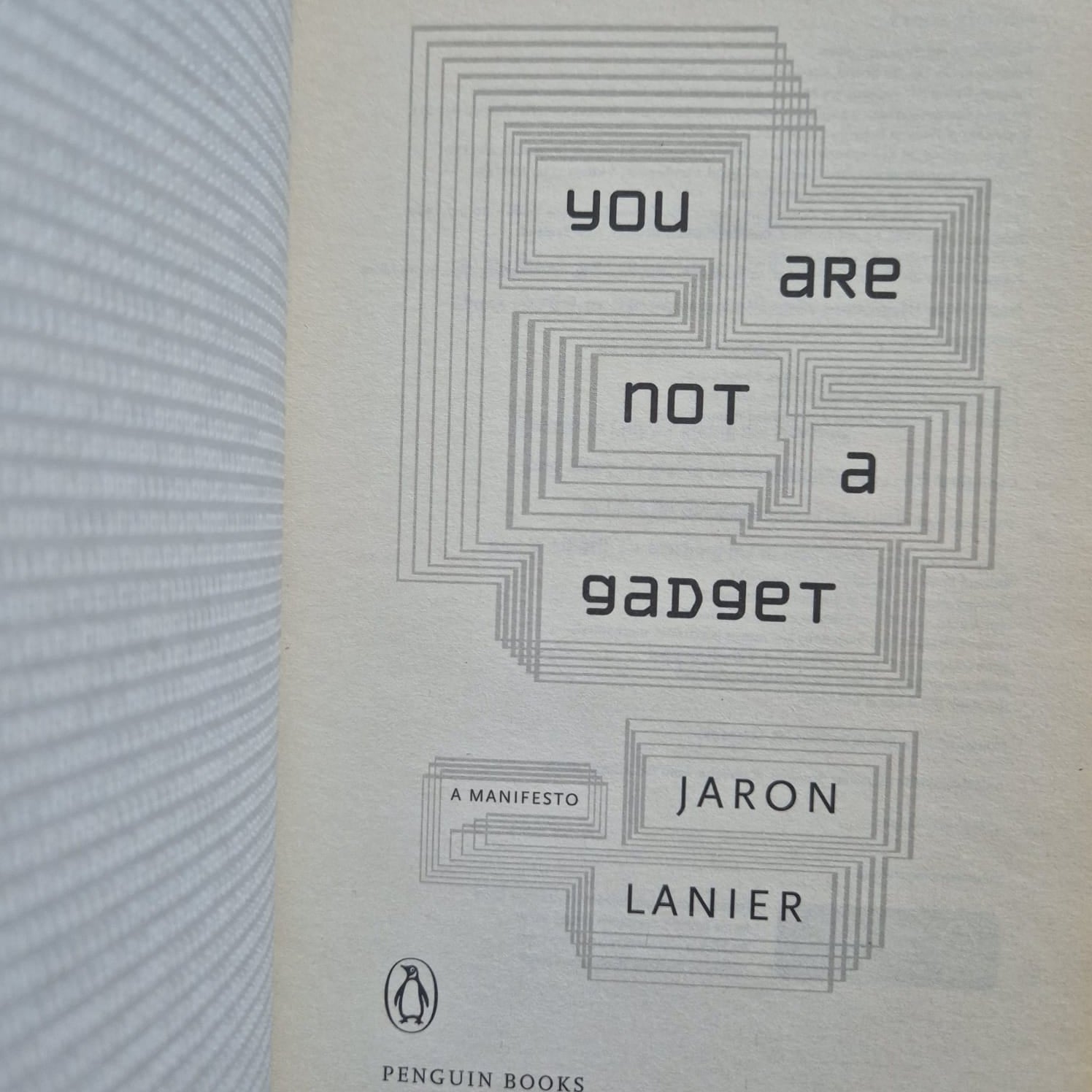 'You Are Not a Gadget: A Manifesto' by Jaron Lanier