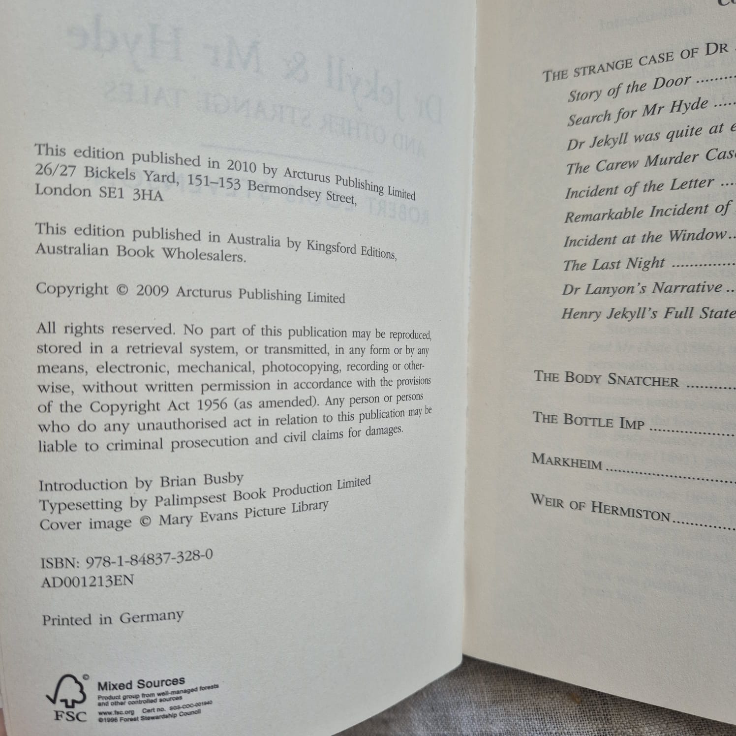 'Dr Jekyll and Mr Hyde and Other Strange Tales' by Robert Louis Stevenson