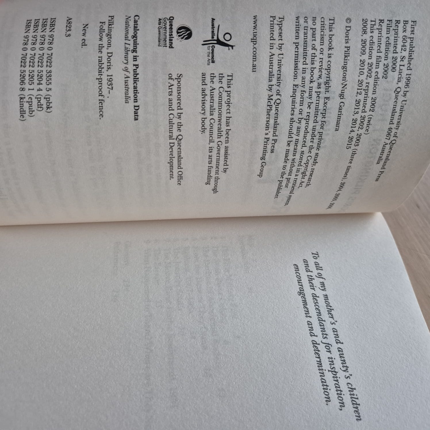 'Follow the Rabbit Proof Fence' by Doris Pilkington