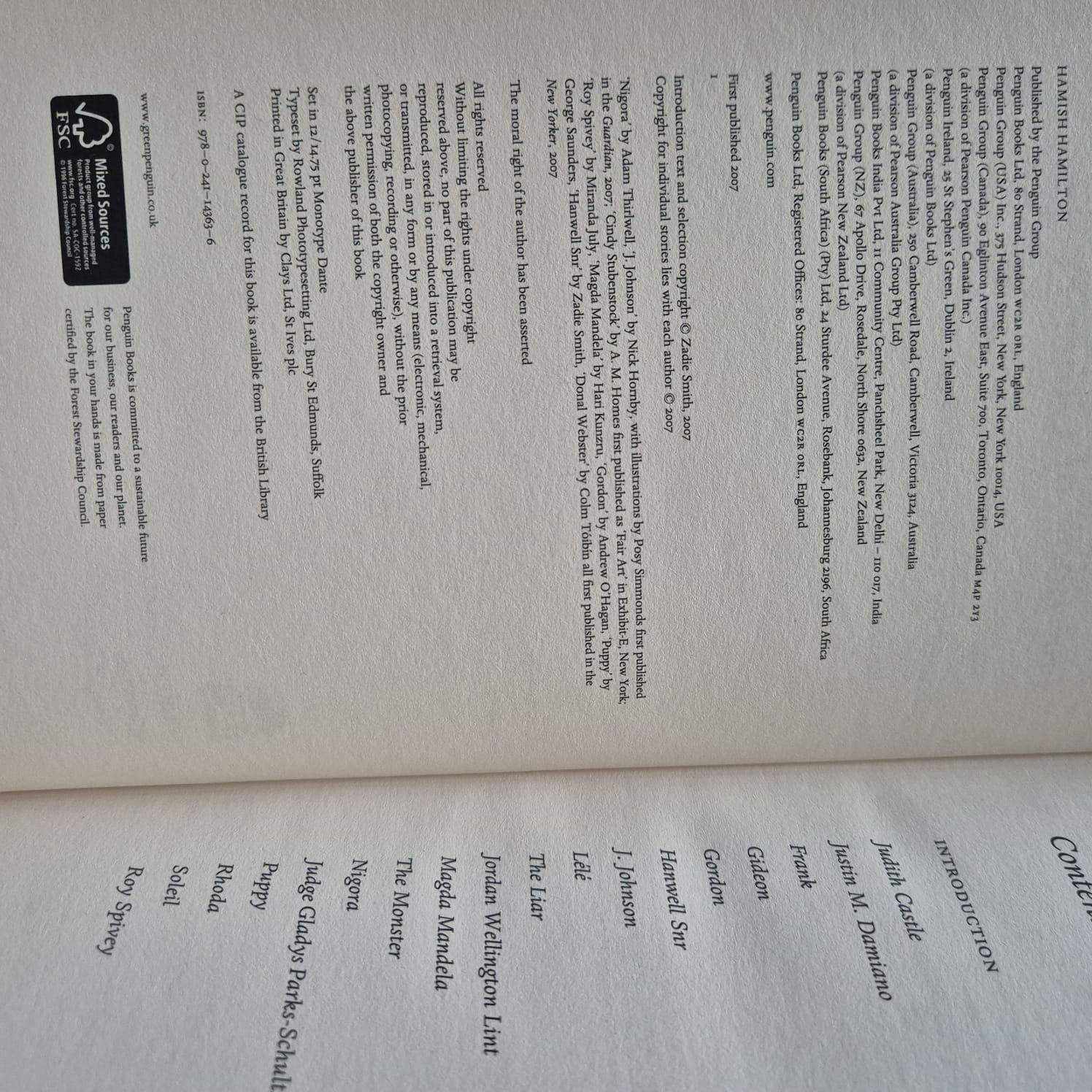 'The Book of Other People' edited by Zadie Smith