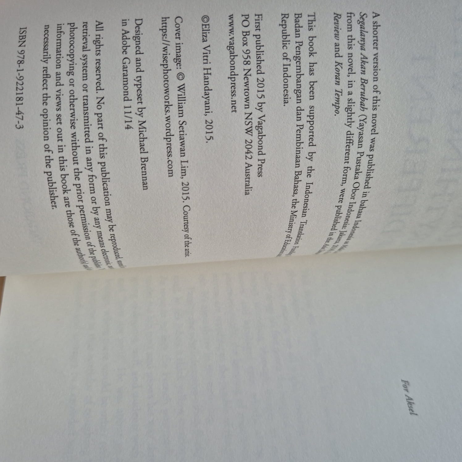 'From Now On Everything Will Be Different' by Eliza Vitri Handayani