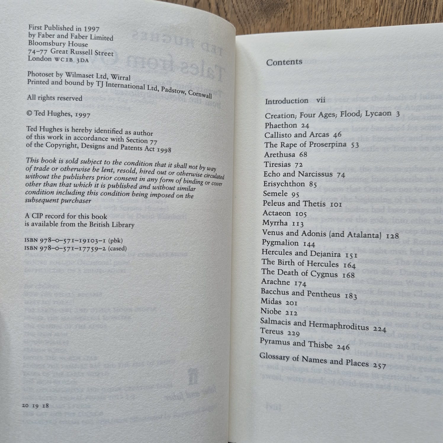 'Tales from Ovid' by Ted Hughes