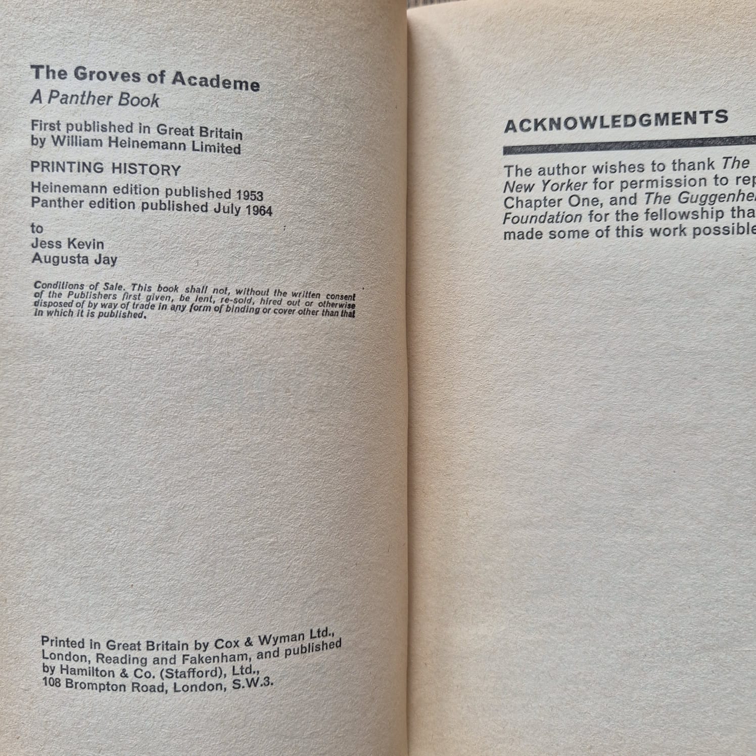 'The Groves of Academe' by Mary McCarthy