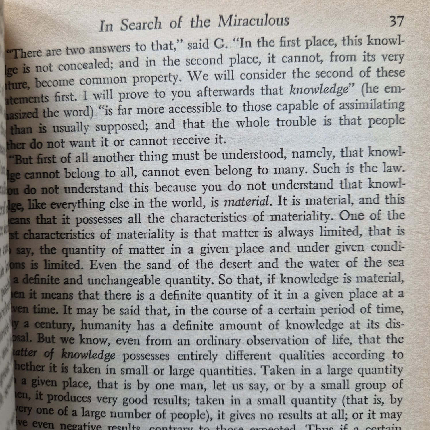 'In Search of the Miraculous: Fragments of an Unknown Teaching' by P. D. Ouspensky