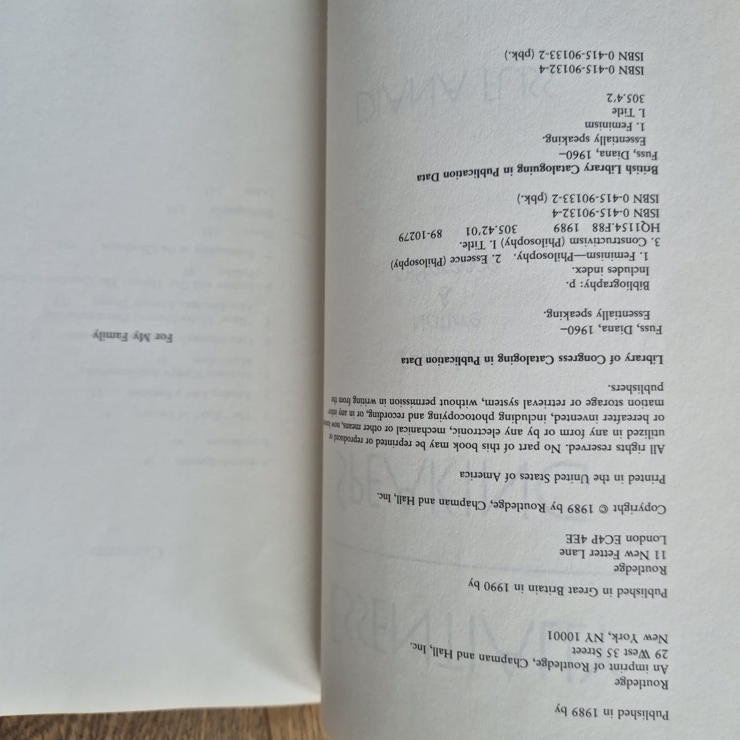 'Essentially Speaking: Feminism, Nature & Difference' by Diana Fuss