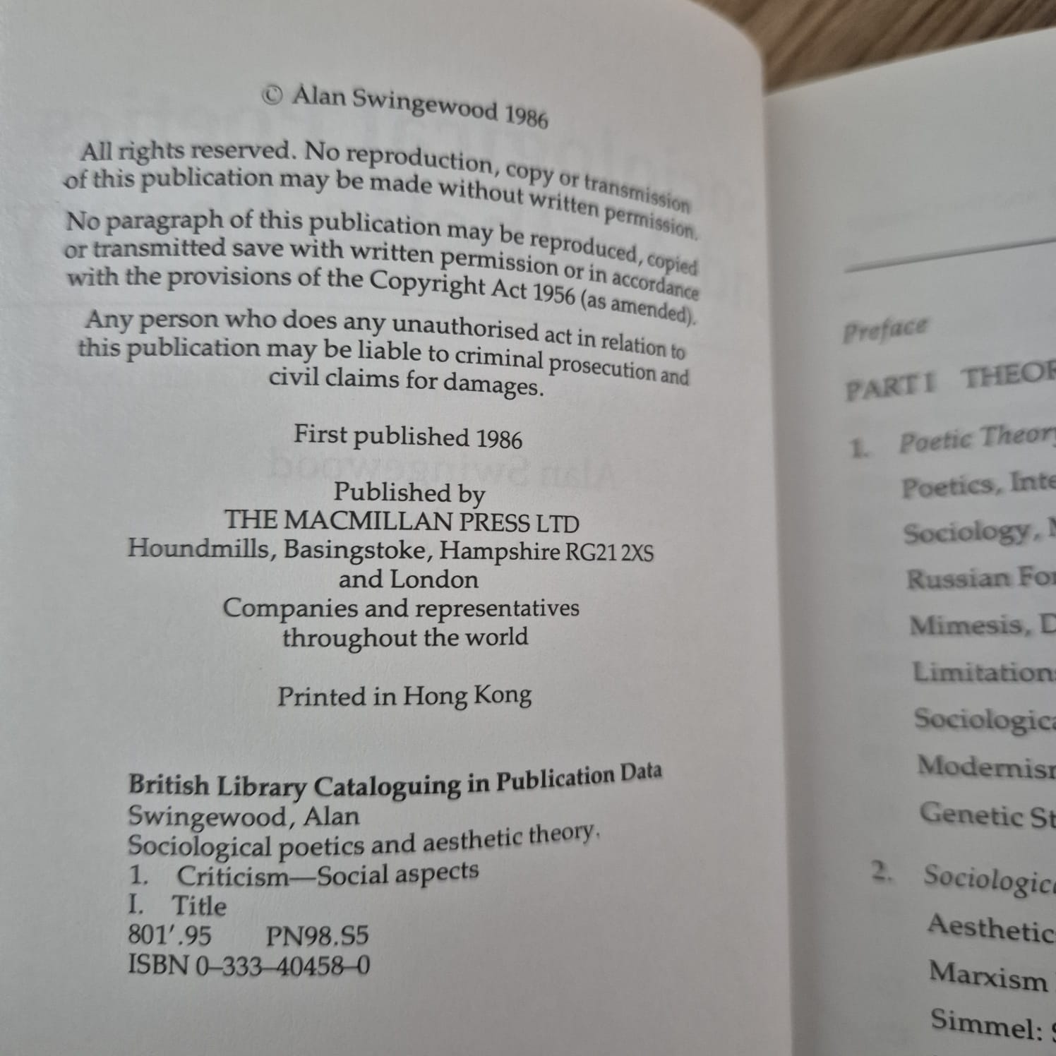 'Sociological Poetics and Aesthetic Theory' by Alan Swingewood