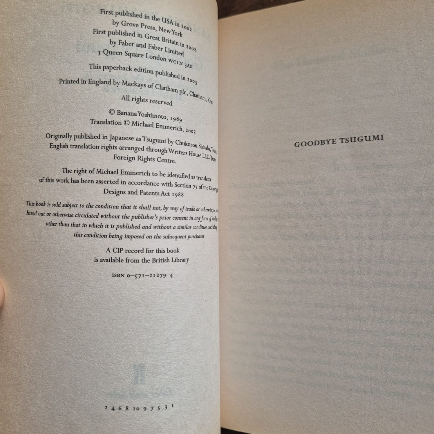 'Goodbye Tsugumi' by Banana Yoshimoto