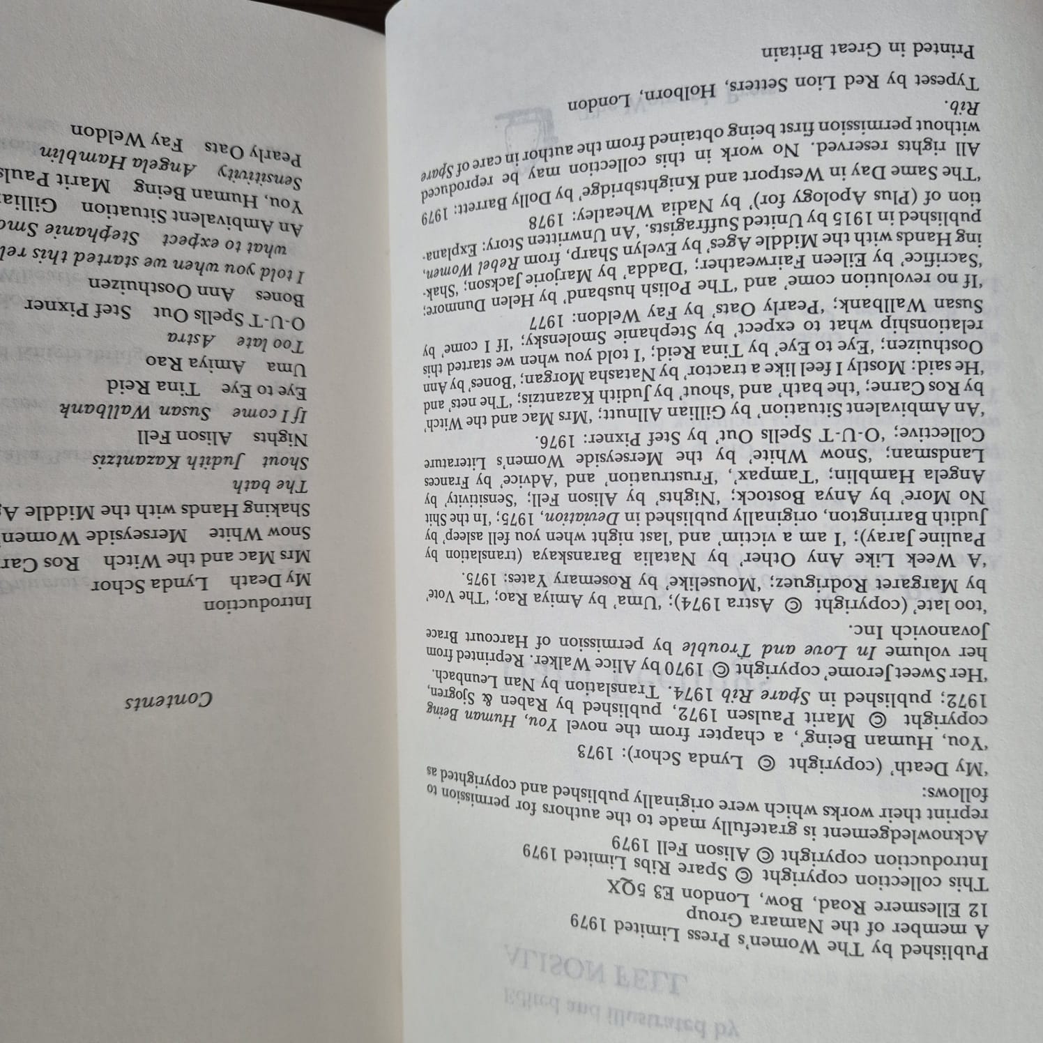 'Hard Feelings: Fiction & Poetry from Spare Rib' edited by Alison Fell