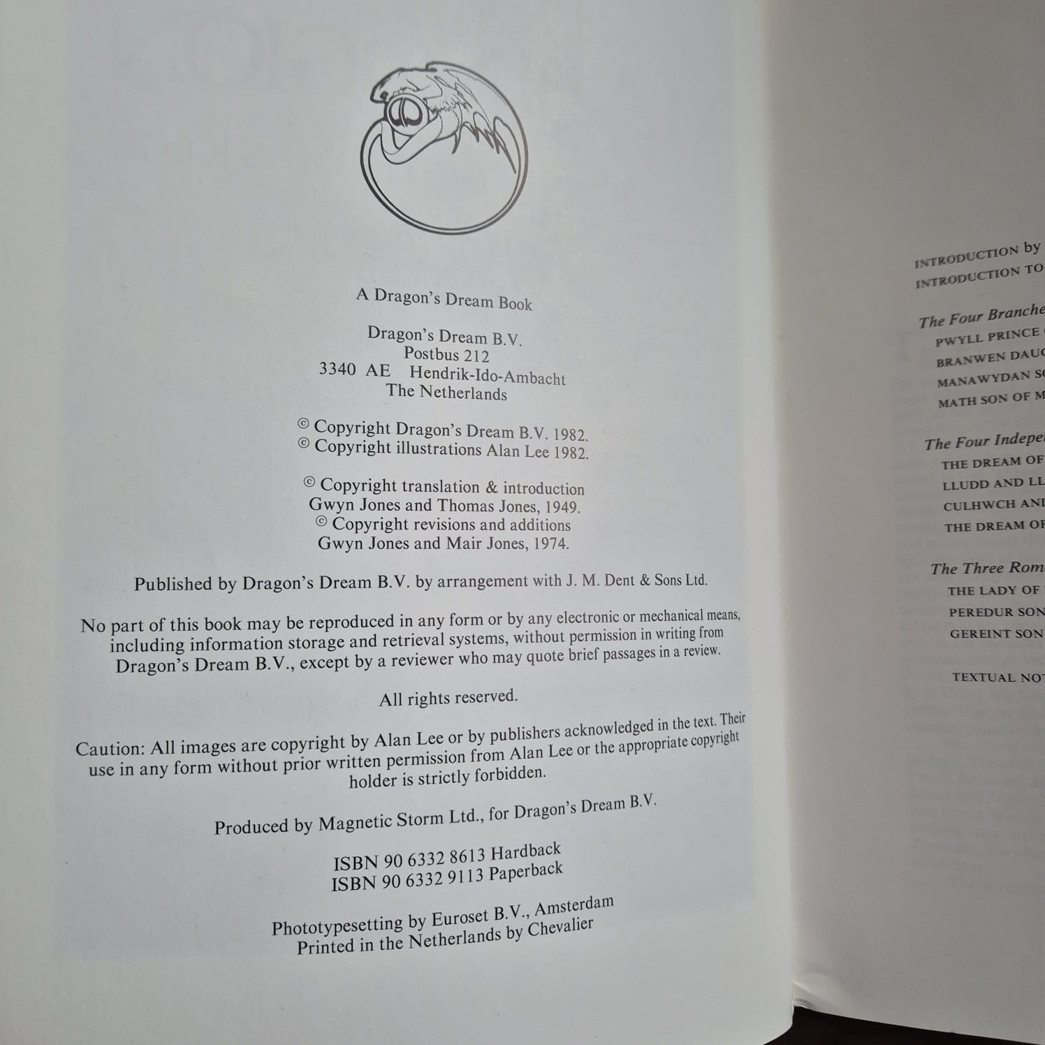 'The Mabinogion' translated by Gwyn & Thomas Jones, illustrated by Alan Lee