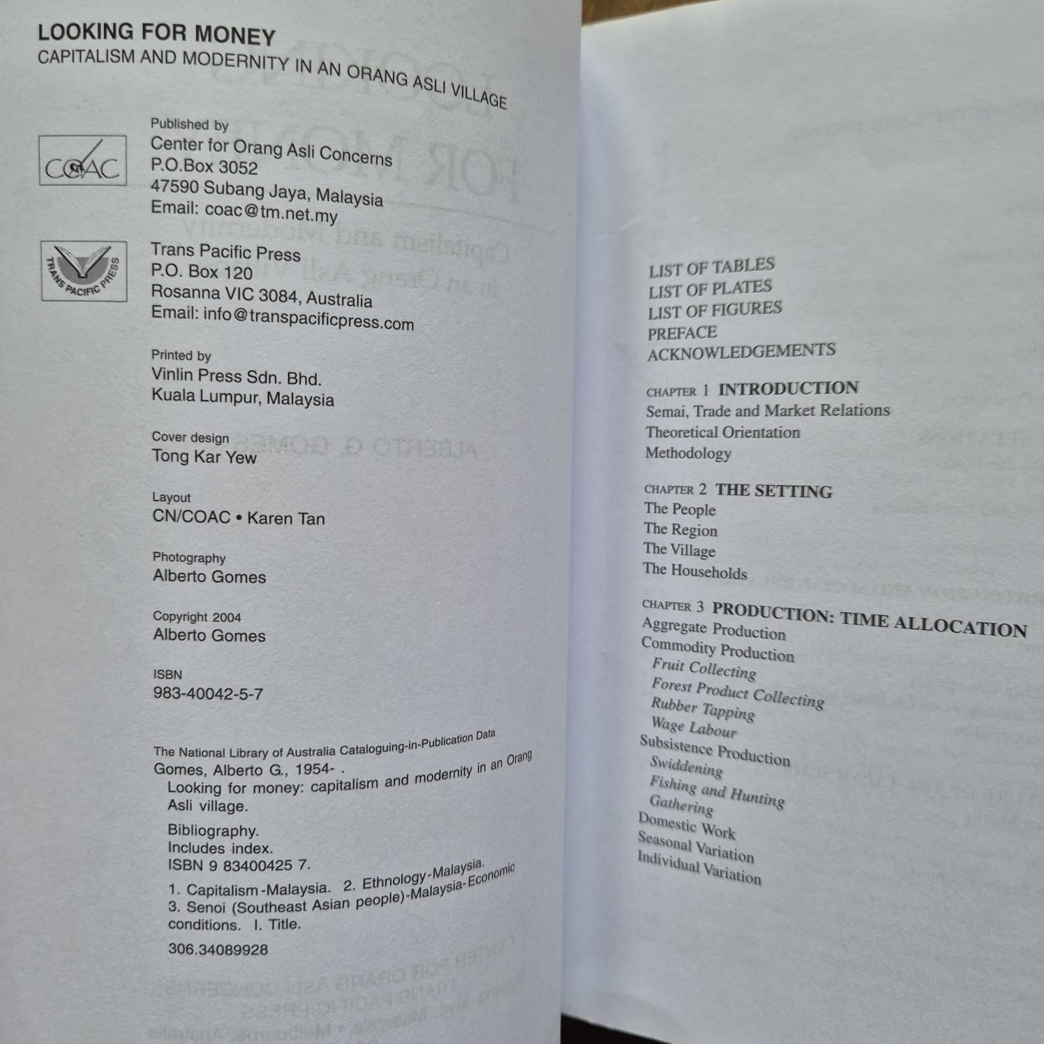 'Looking for Money: Capitalism and Modernity in an Orang Asli Village' by Alberto G. Gomes