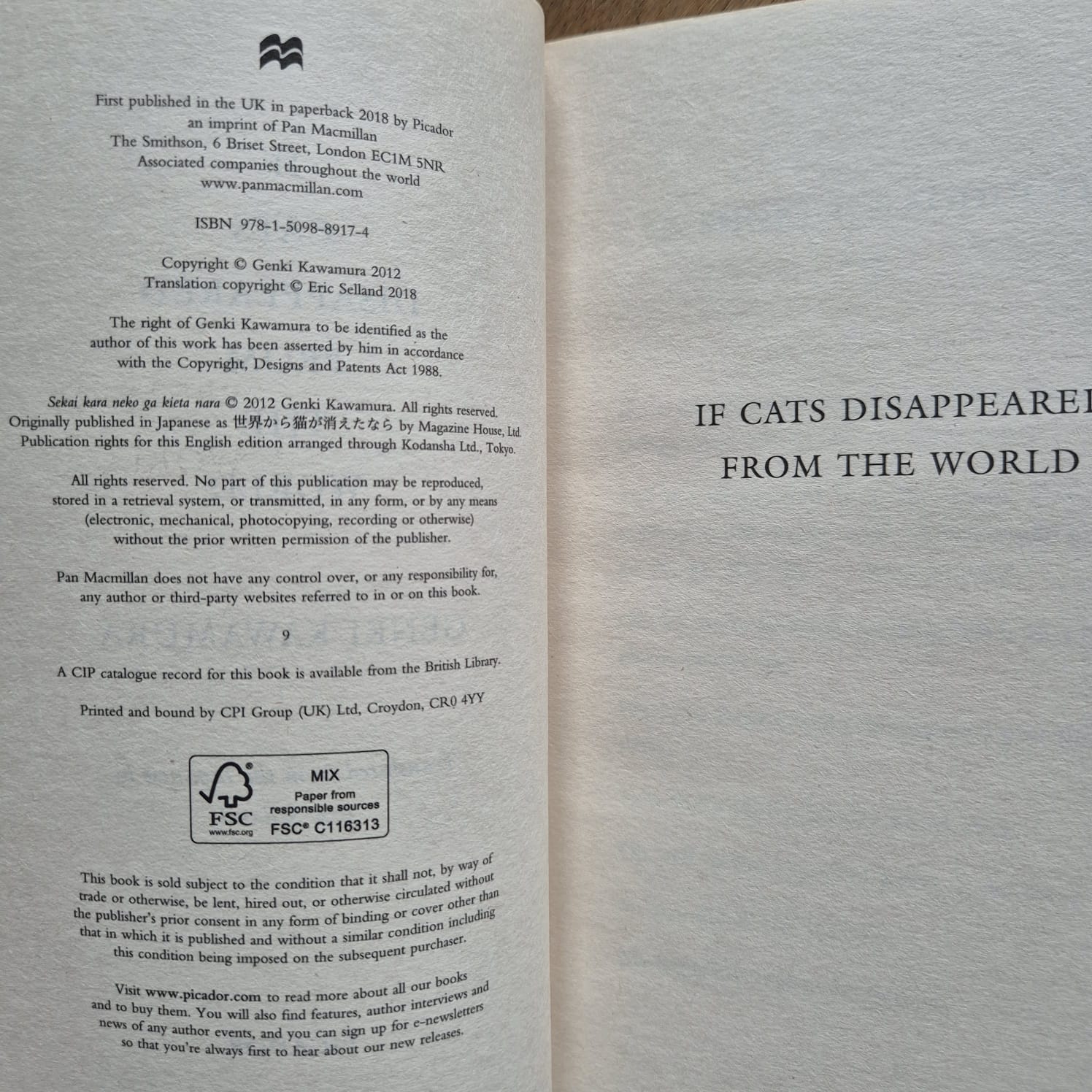 'If Cats Disappeared from the World' by Genki Kawamura