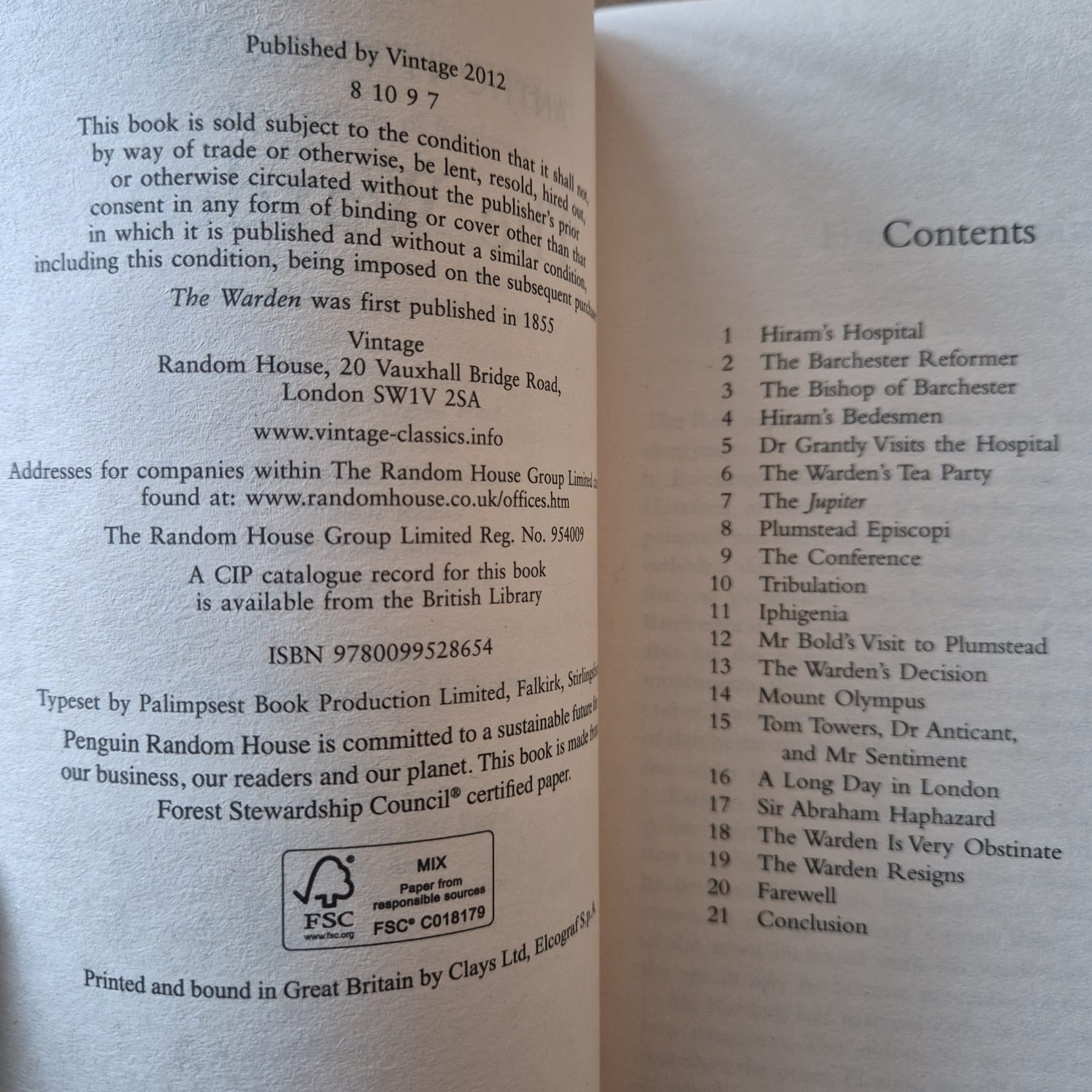 'The Warden' by Anthony Trollope