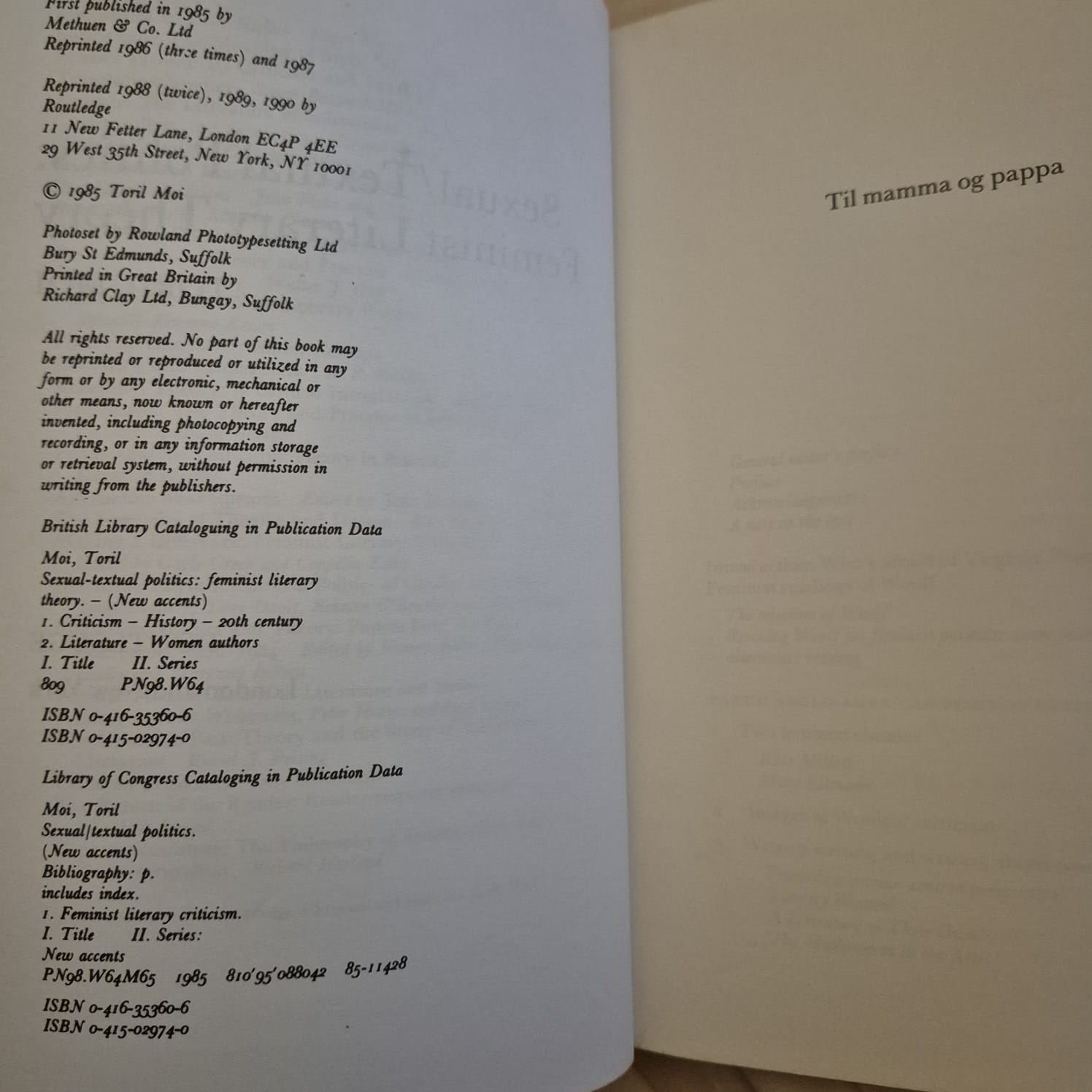 'Sexual/Textual Politics: Feminist Literary Theory' by Toril Moi