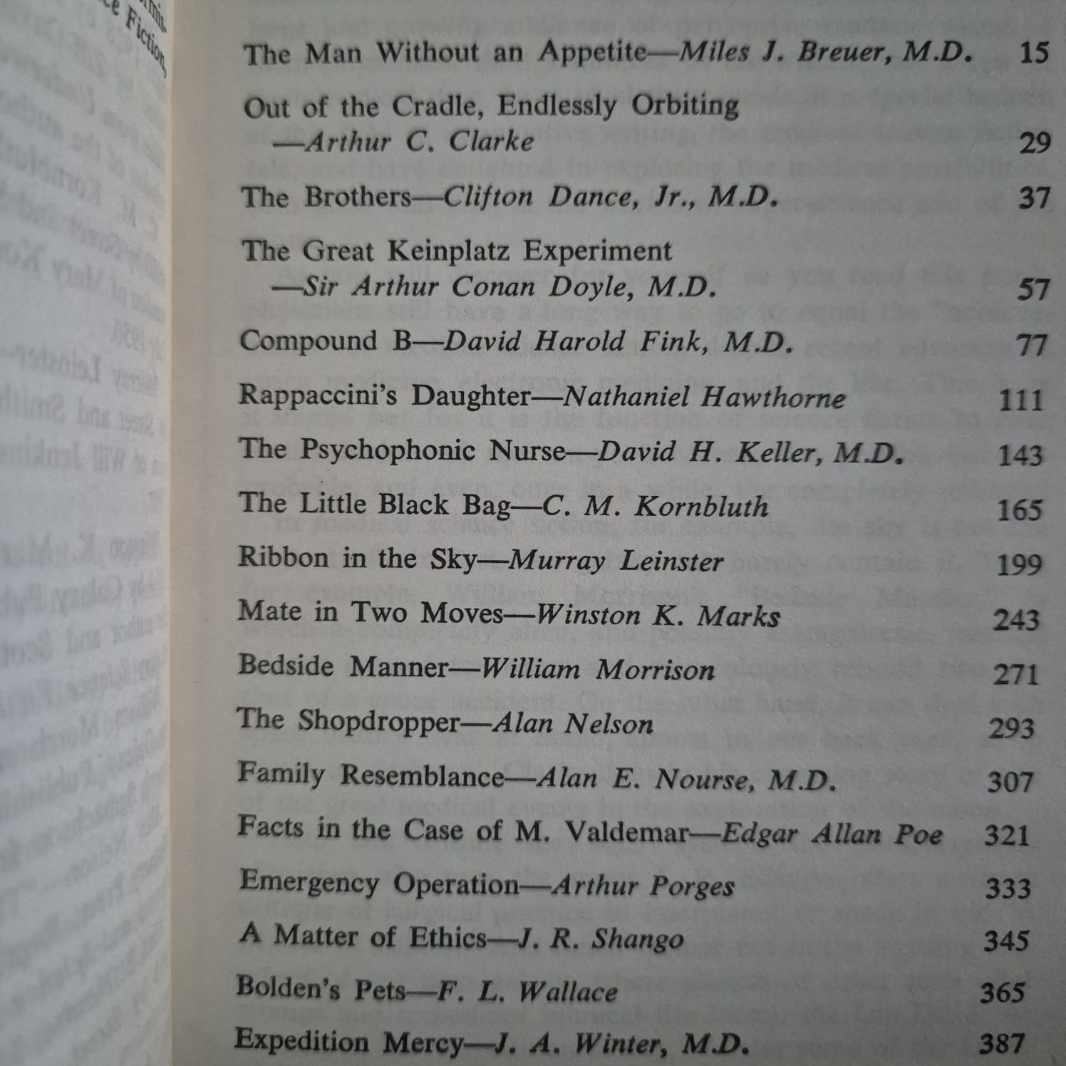 'Great Science Fiction About Doctors' edited by Groff Conklin and Noah D. Fabricant, M.D.
