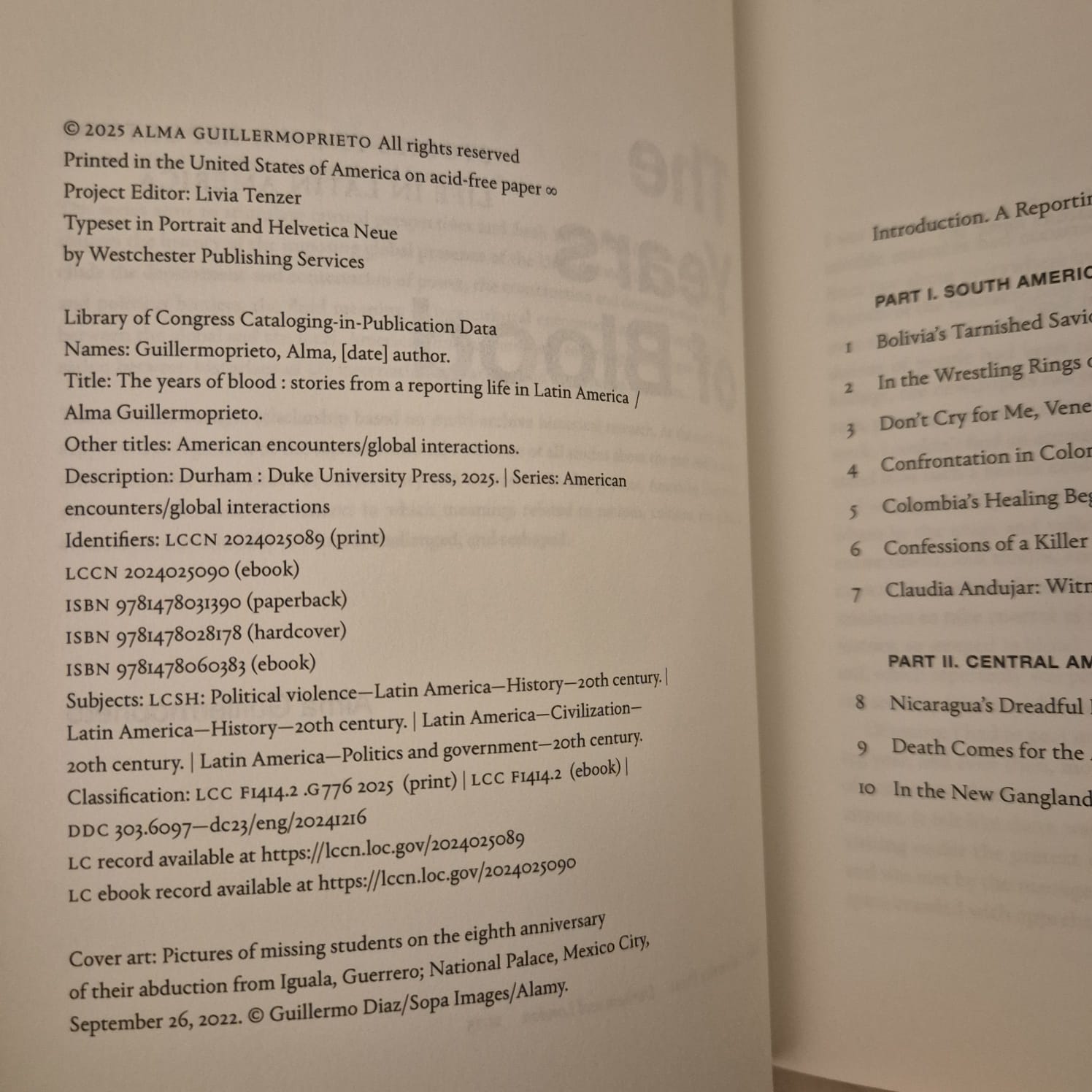 'The Years of Blood: Stories from a Reporting Life in Latin America' by Alma Guillermoprieto