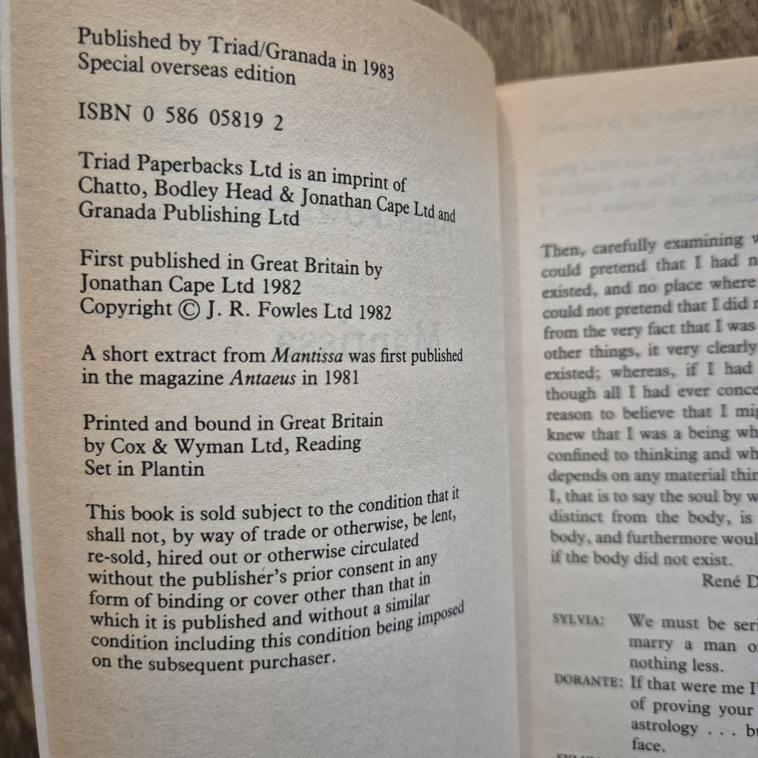 'Mantissa' by John Fowles