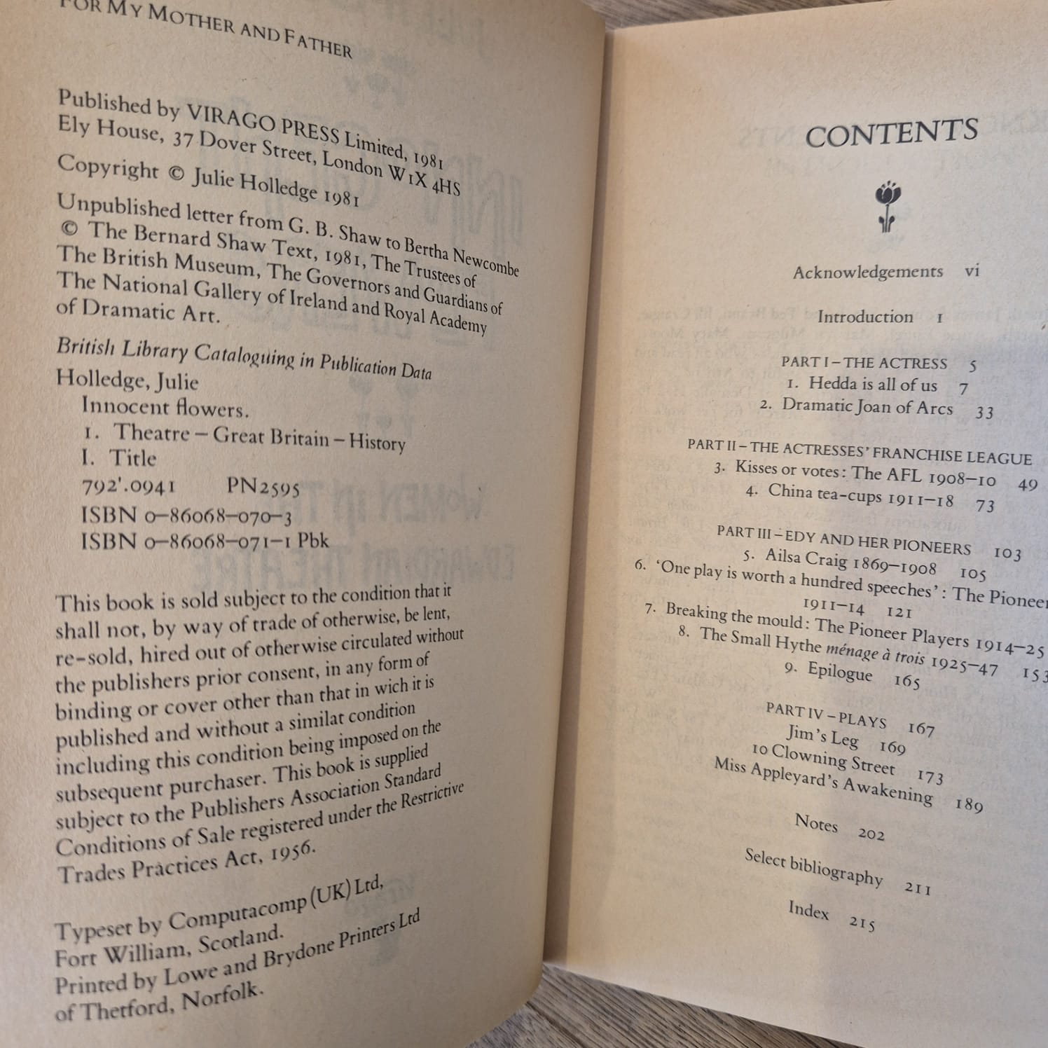 'Innocent Flowers: Women in the Edwardian Theatre' by Julie Holledge