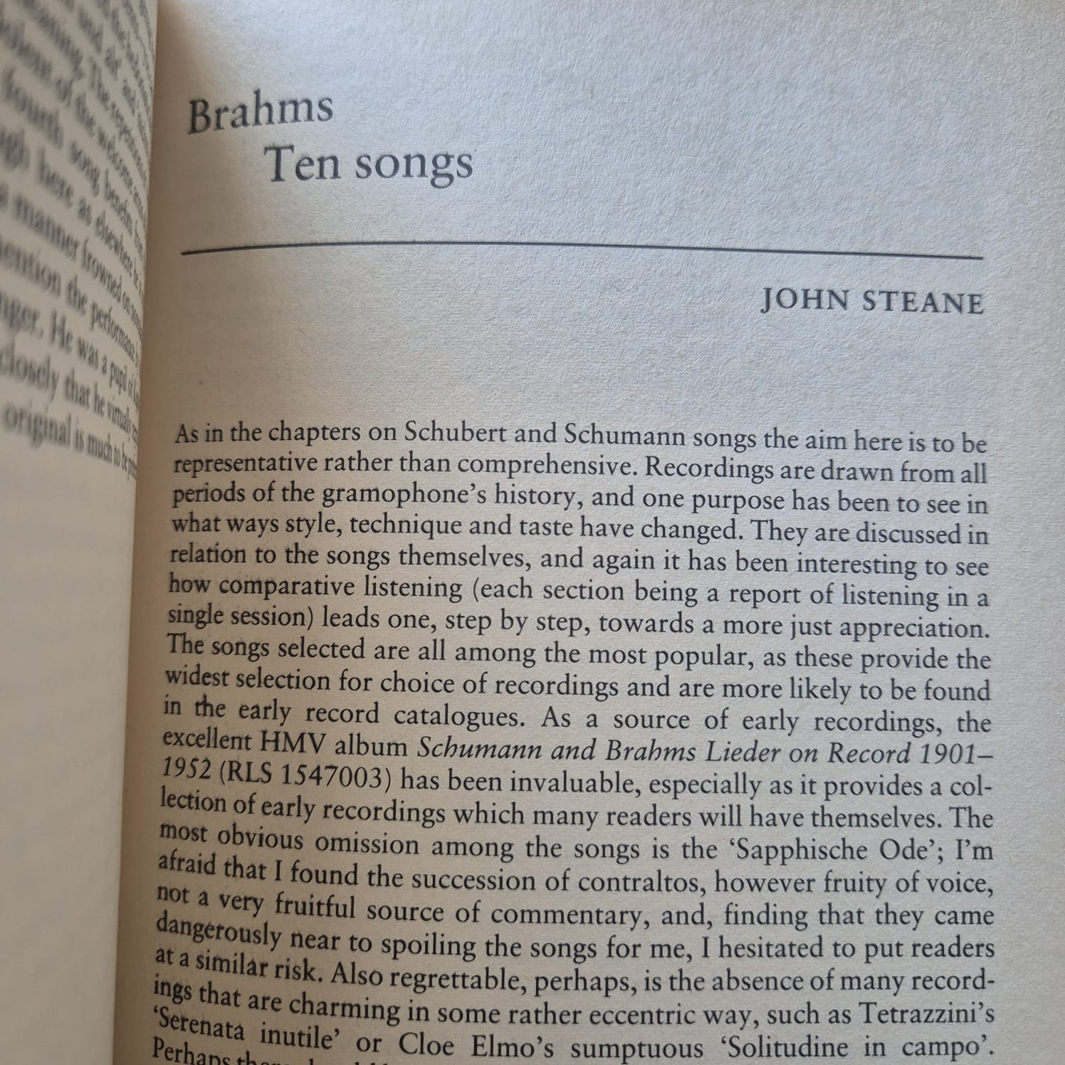 'Song on Record, Volume I: Lieder' edited by Alan Blyth