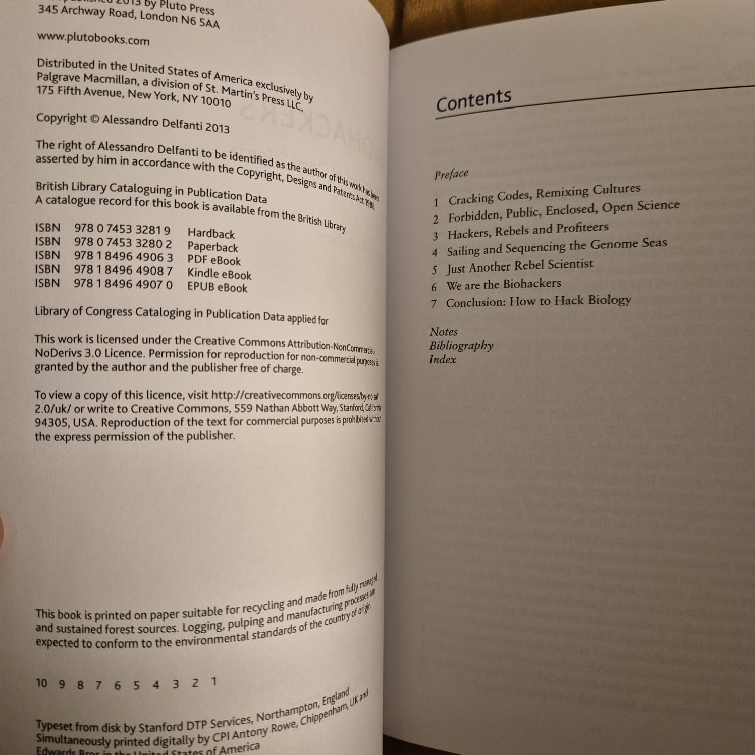 'Biohackers: The Politics of Open Science' by Alessandro Delfanti