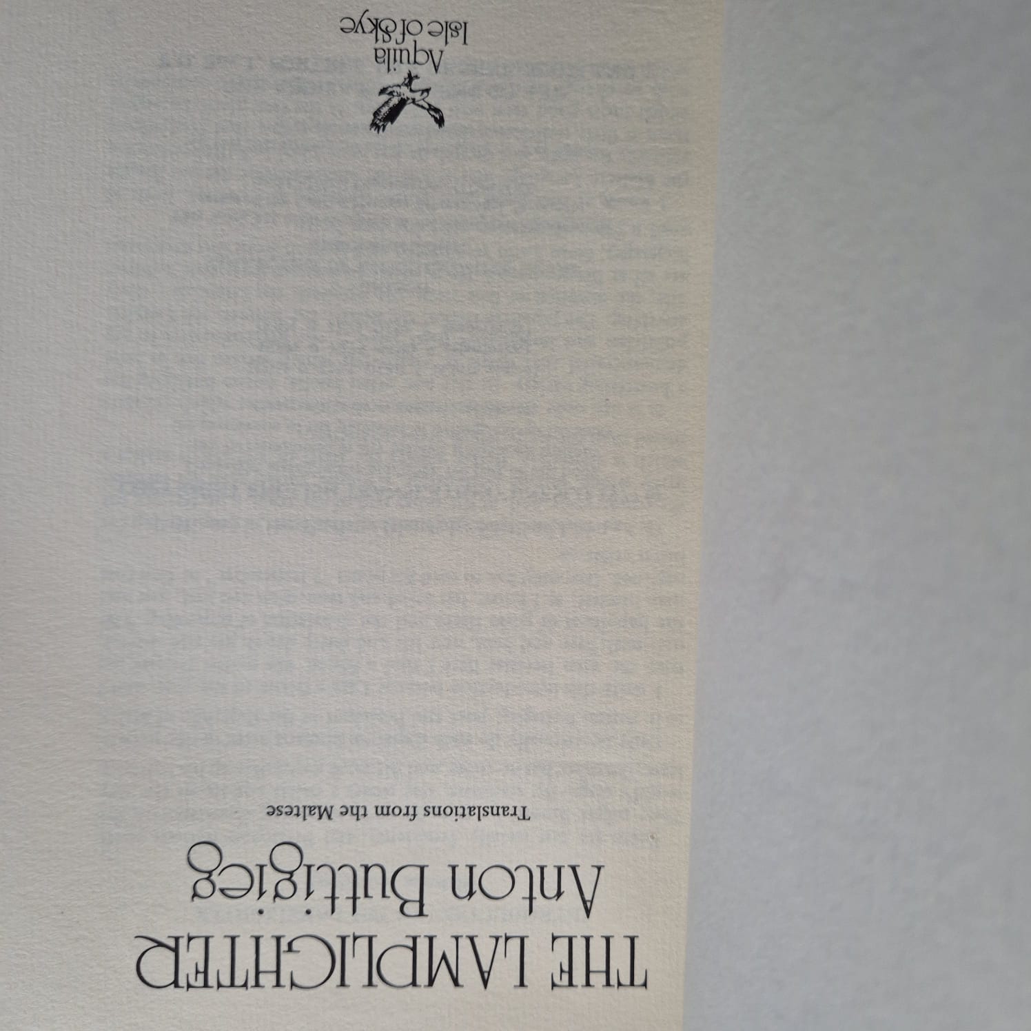 'The Lamplighter: Translations from the Maltese' by Anton Buttigieg