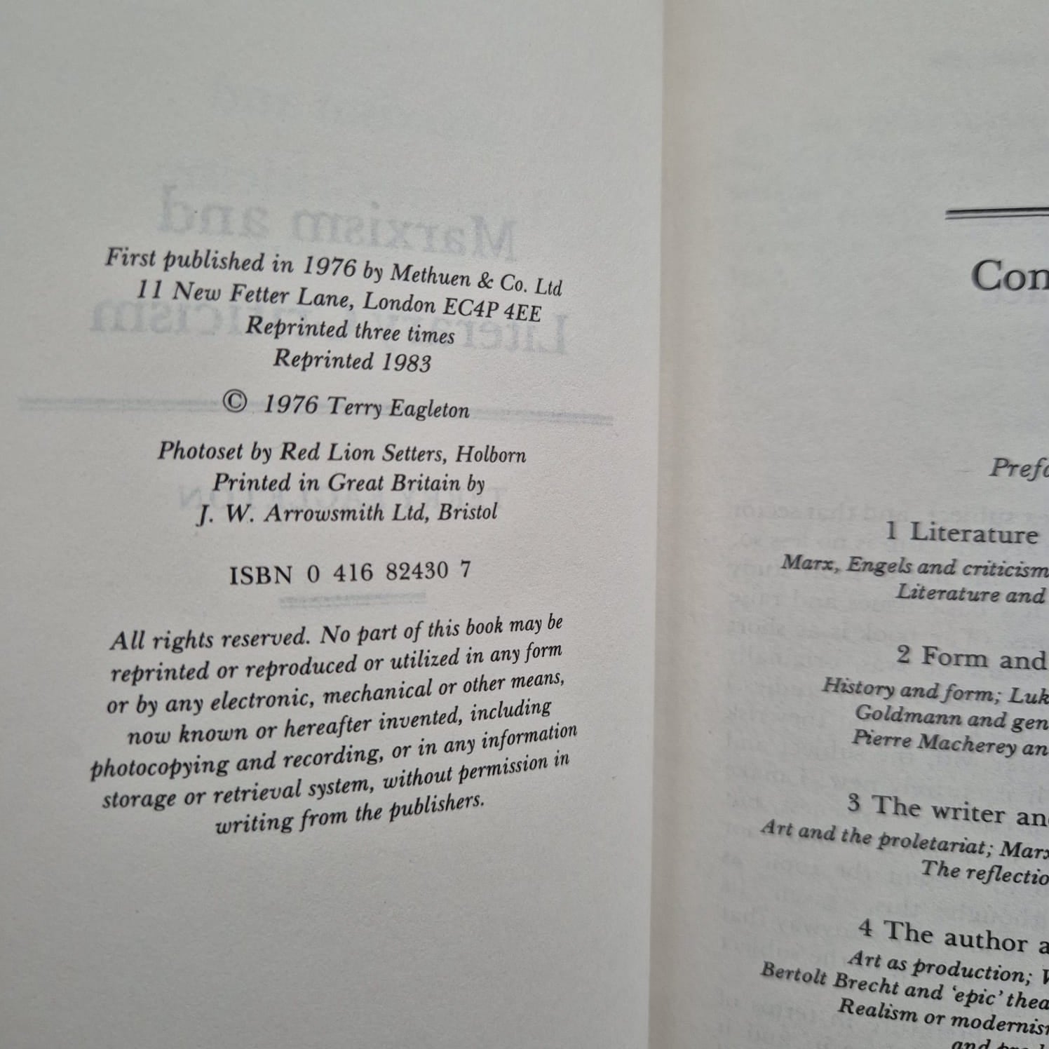 'Marxism and Literary Criticism' by Terry Eagleton