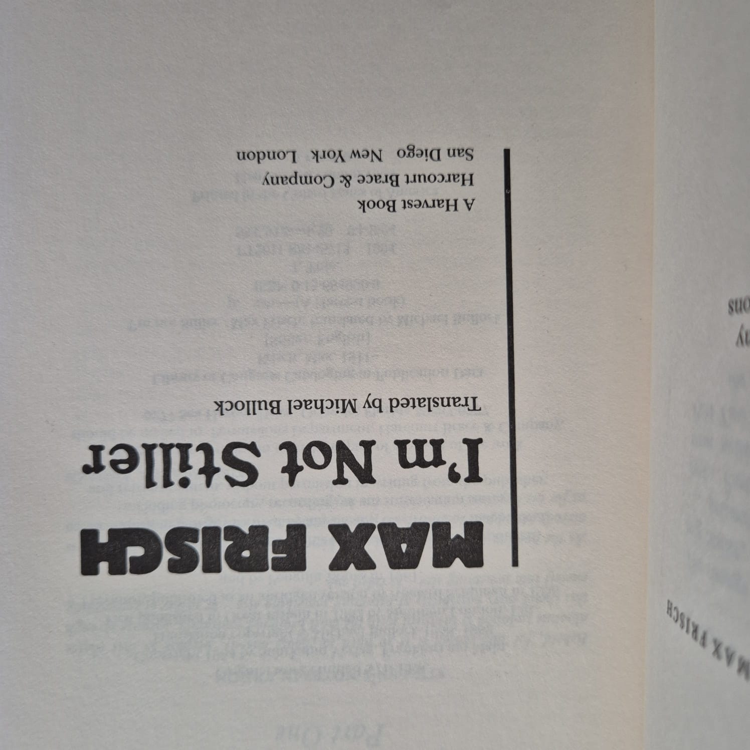 'I’m Not Stiller' by Max Frisch