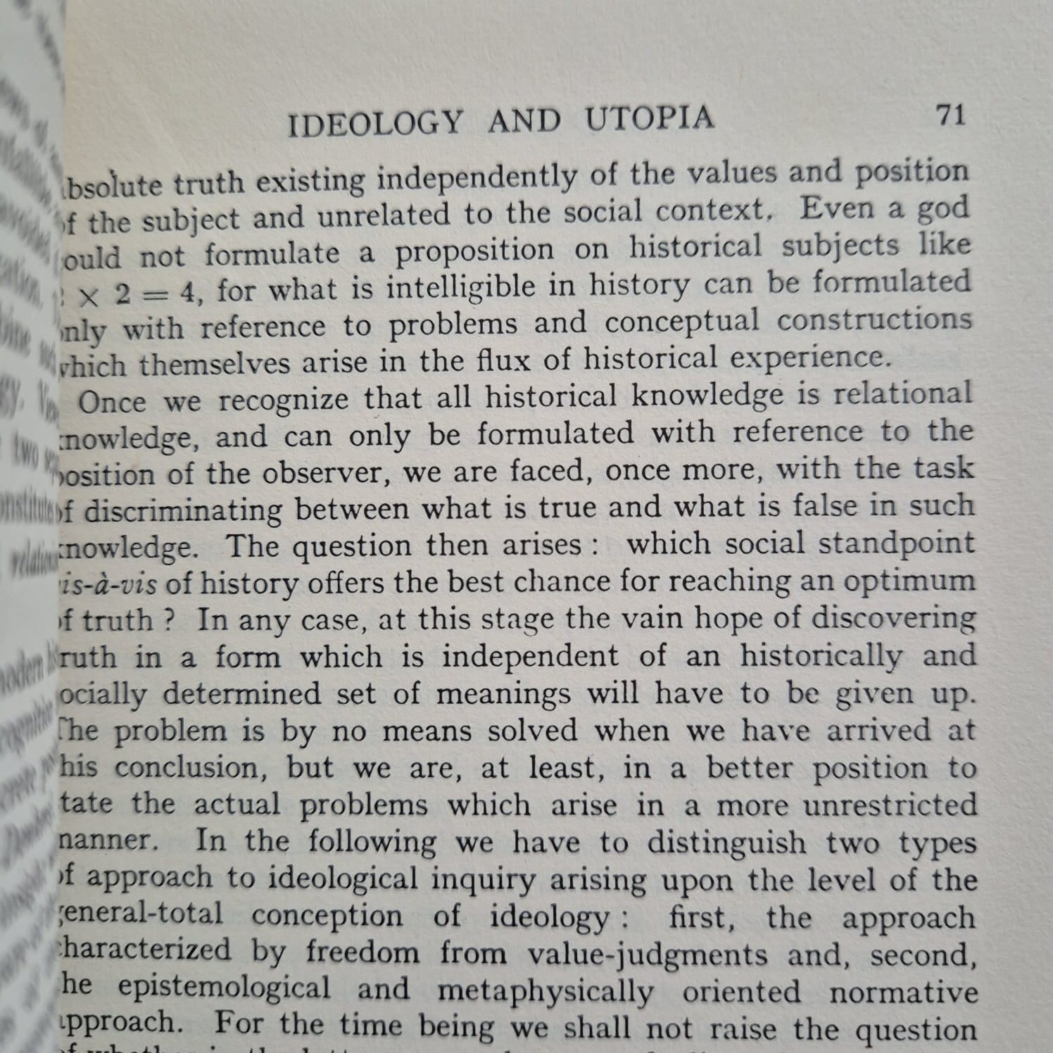 'Ideology & Utopia' by Karl Mannheim