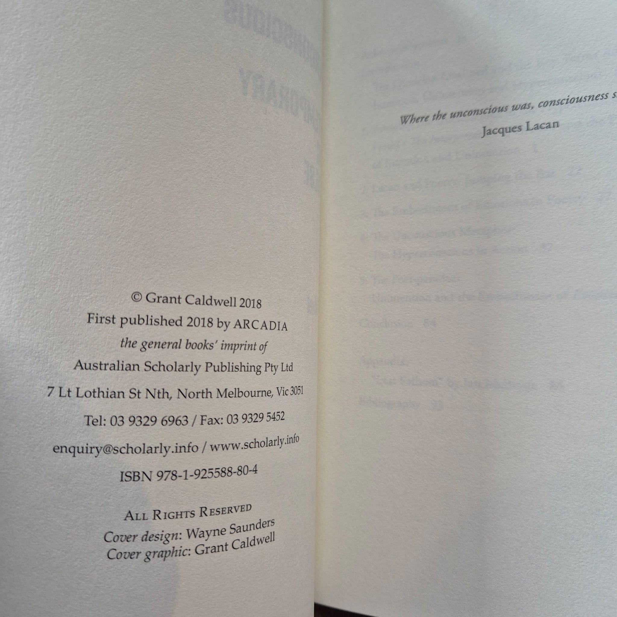 'Intention and Unintention or the Hyperconscious in Contemporary Lyric Impulse' by Grant Caldwell
