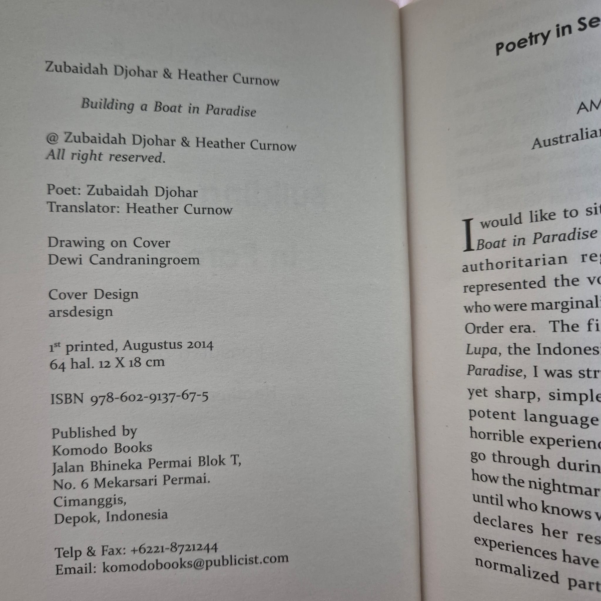 'Building a Boat in Paradise' by Zubaidah Djohar (signed)