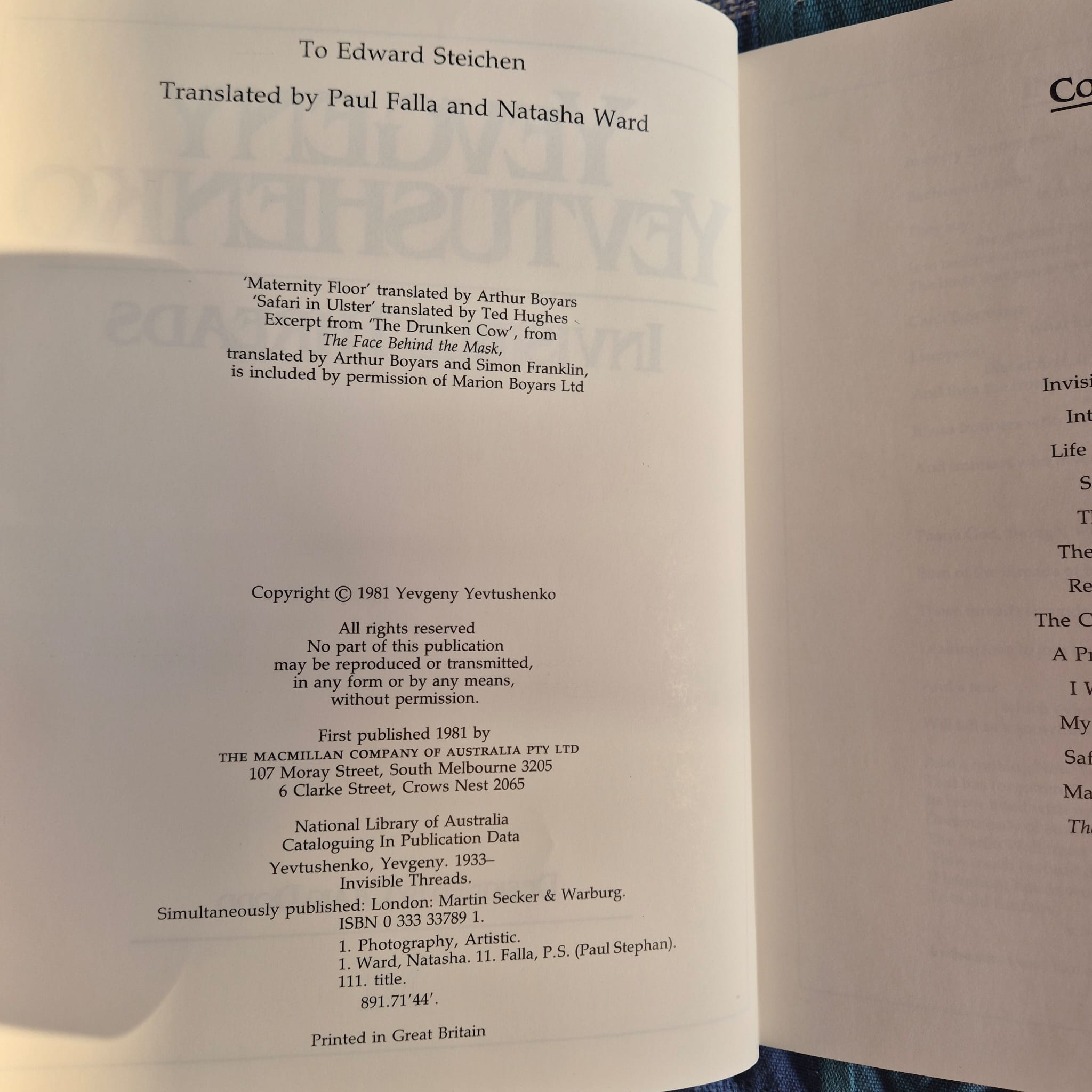 'Invisible Threads' by Yevgeny Yevtushenko