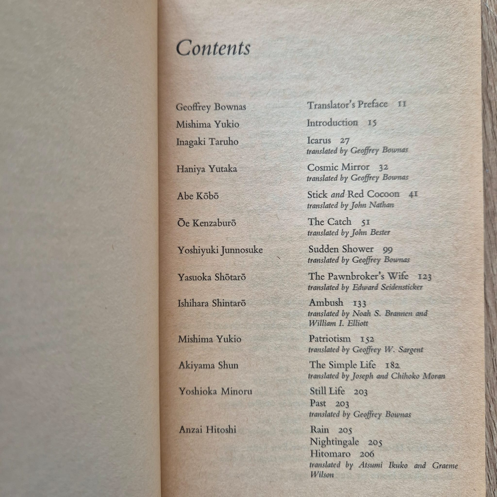 'New Writing in Japan' edited by Geoffrey Bownas & Yukio Mishima